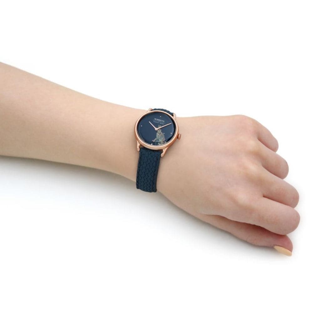 August Berg Indigo Perlon Braided Nylon Strap Unisex Watch M1FH0630A16VID (30mm) - Lightweight Casual & Dress Watch for Men and Women | Perfect for Everyday Wear, Office, and Outdoor Activities