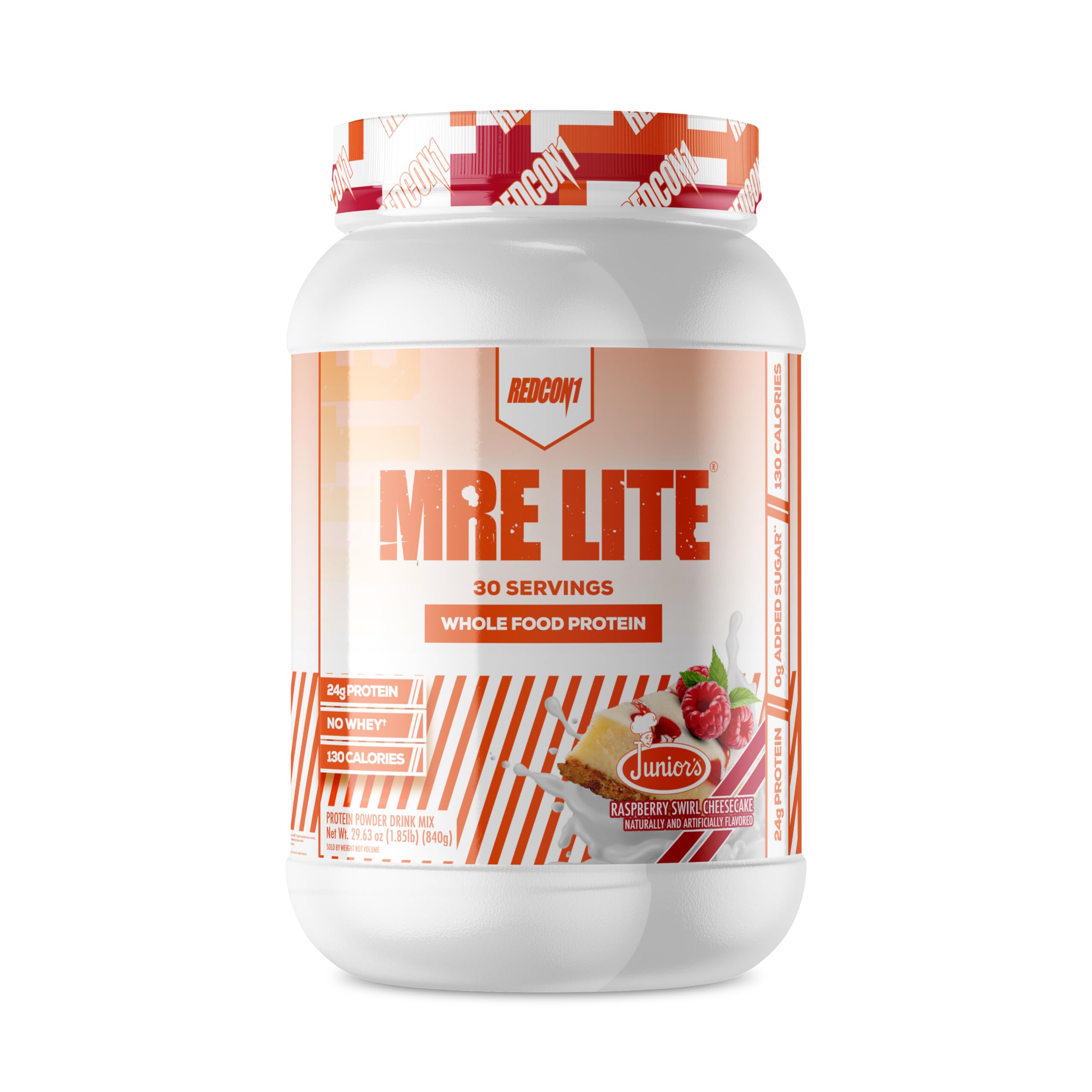 REDCON1 MRE Lite Whole Food Protein Powder for Kids - Raspberry Swirl Cheesecake Flavor | Low Carb Whey-Free Meal Replacement with Animal Protein Blend | Easy to Digest with MCT Oil | 30 Servings | Perfect for School Lunches, Sports Recovery & Healthy Snacks