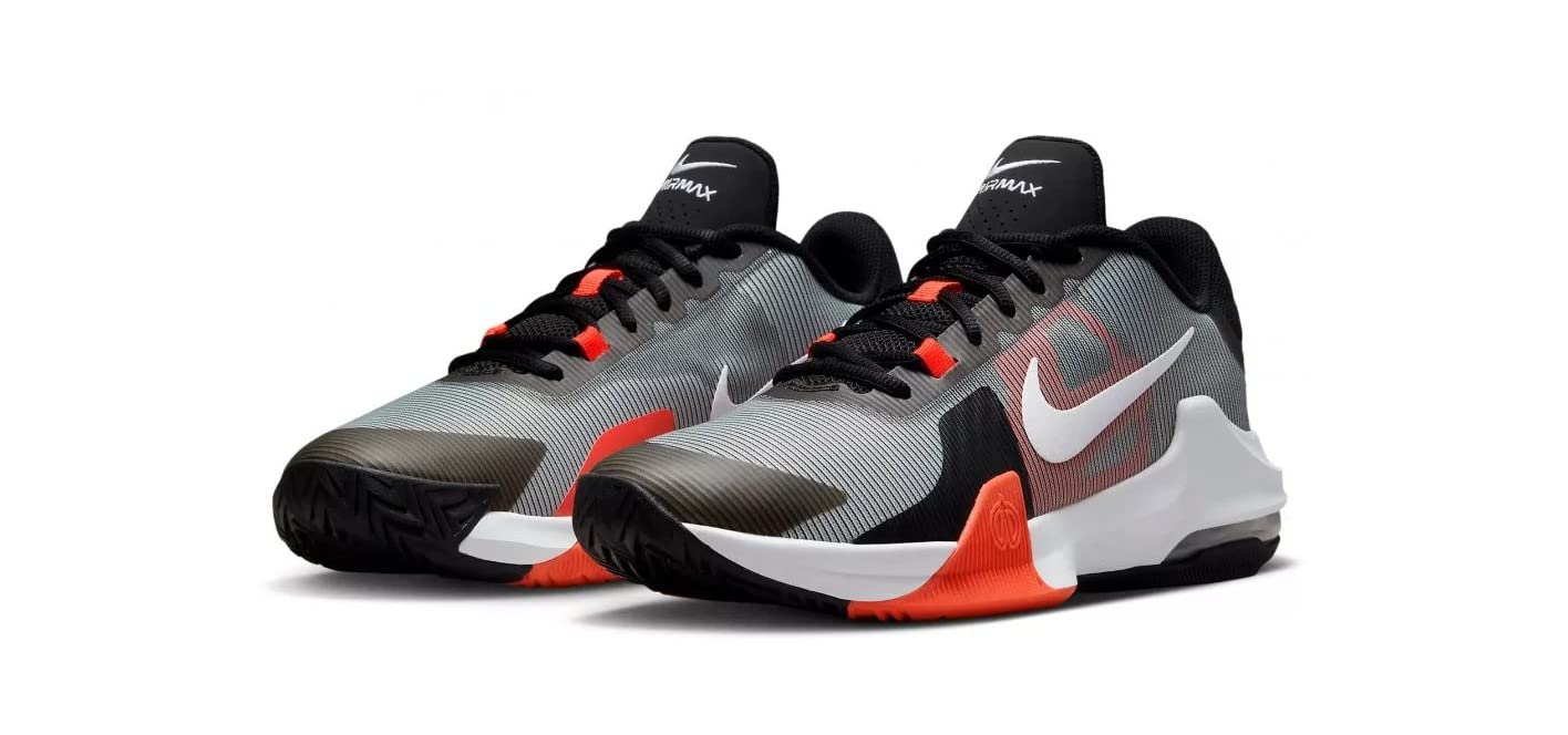 Nike Unisex Air Max Impact 4 Basketball Shoes - Breathable Mesh Upper, Lace-Up Design - Black/Red Size 12 - Perfect for Court Performance & Casual Streetwear