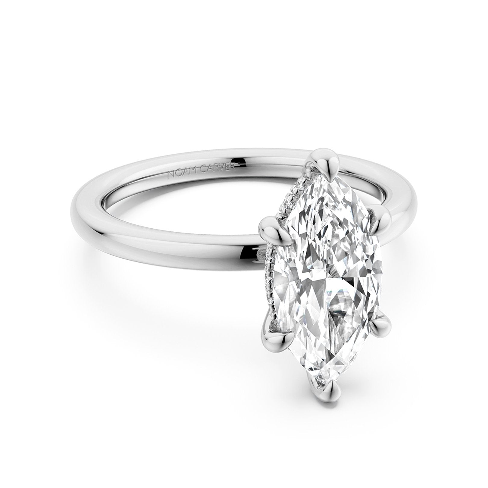 0.05 CTW Diamond Hidden Halo Engagement Ring - 14K White Gold Wedding Band for Women - Perfect for Proposals, Anniversaries & Romantic Occasions