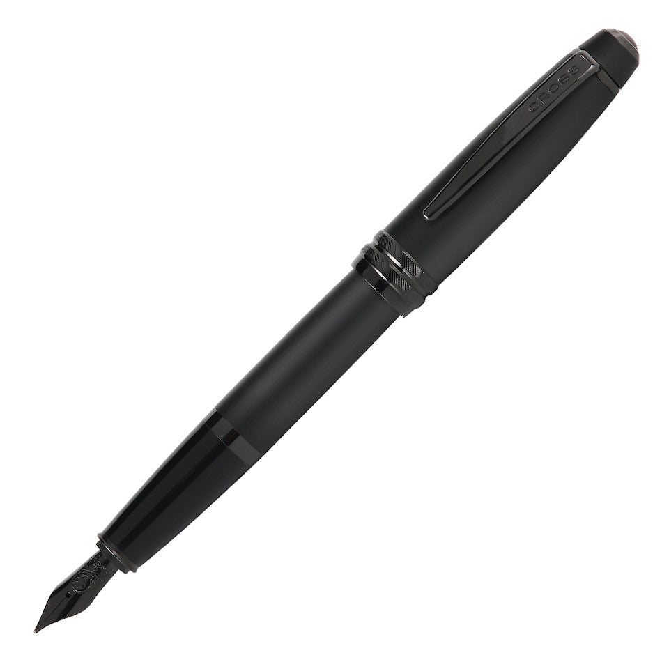 Premium Cross Bailey Fountain Pen - Black Lacquer with Gold Trim - Elegant Writing Instrument for Business, Calligraphy & Gift Giving