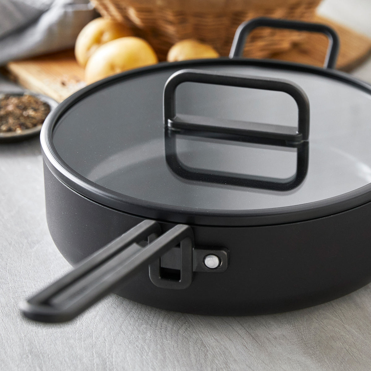 Stanley Tucci Milano Black 11-Piece Ceramic Nonstick Cookware Set with Free Tucci Cookbook - Perfect for Home Cooking, Gifts & Kitchen Upgrades