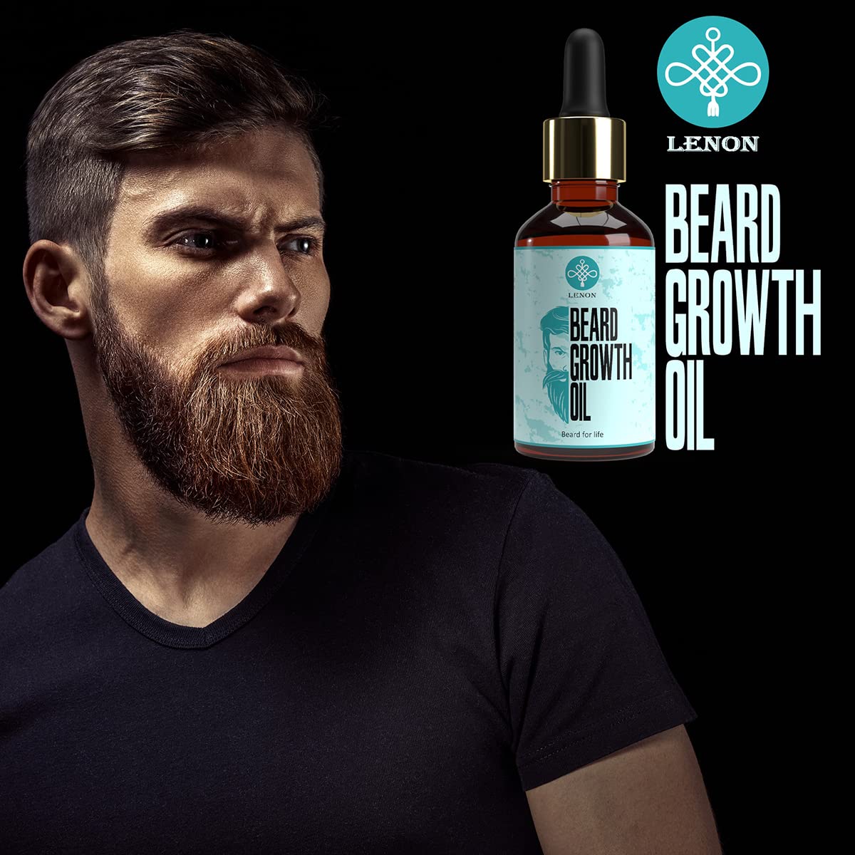 Fitme Lenon Beard Growth Oil for Men - 30ml Natural Formula for Thicker, Fuller Facial Hair - Perfect for Daily Grooming & Styling