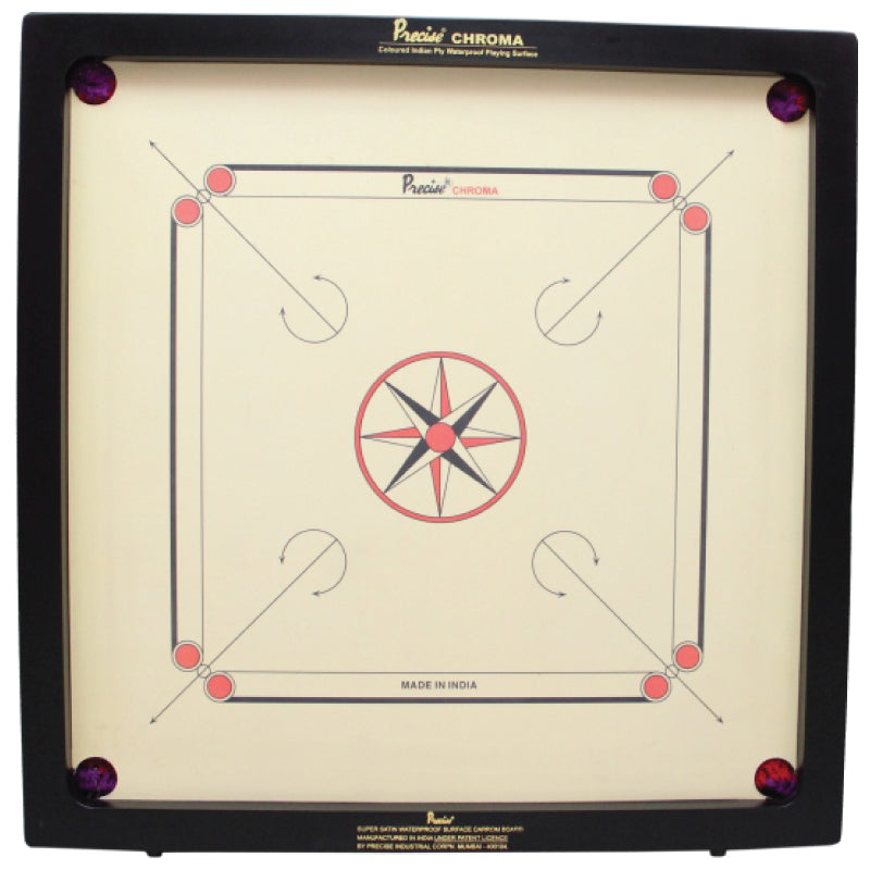 Premium 6mm Indian Plywood Carrom Board with Excel Chroma Finish - Perfect for Family Game Nights & Competitive Tournaments