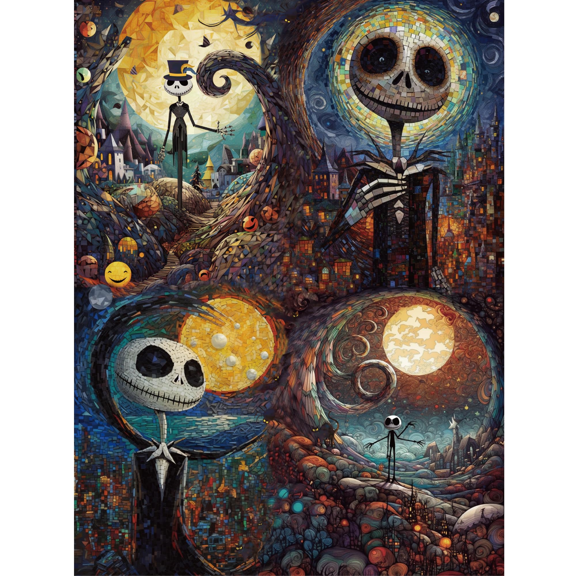 1000 Piece Jigsaw Puzzle for Adults - Skeleton Theme Family Game, Unique Christmas & Birthday Gift for Kids, Teens - Perfect for Home Decor, Halloween Party Supplies & Brain Teaser Activities