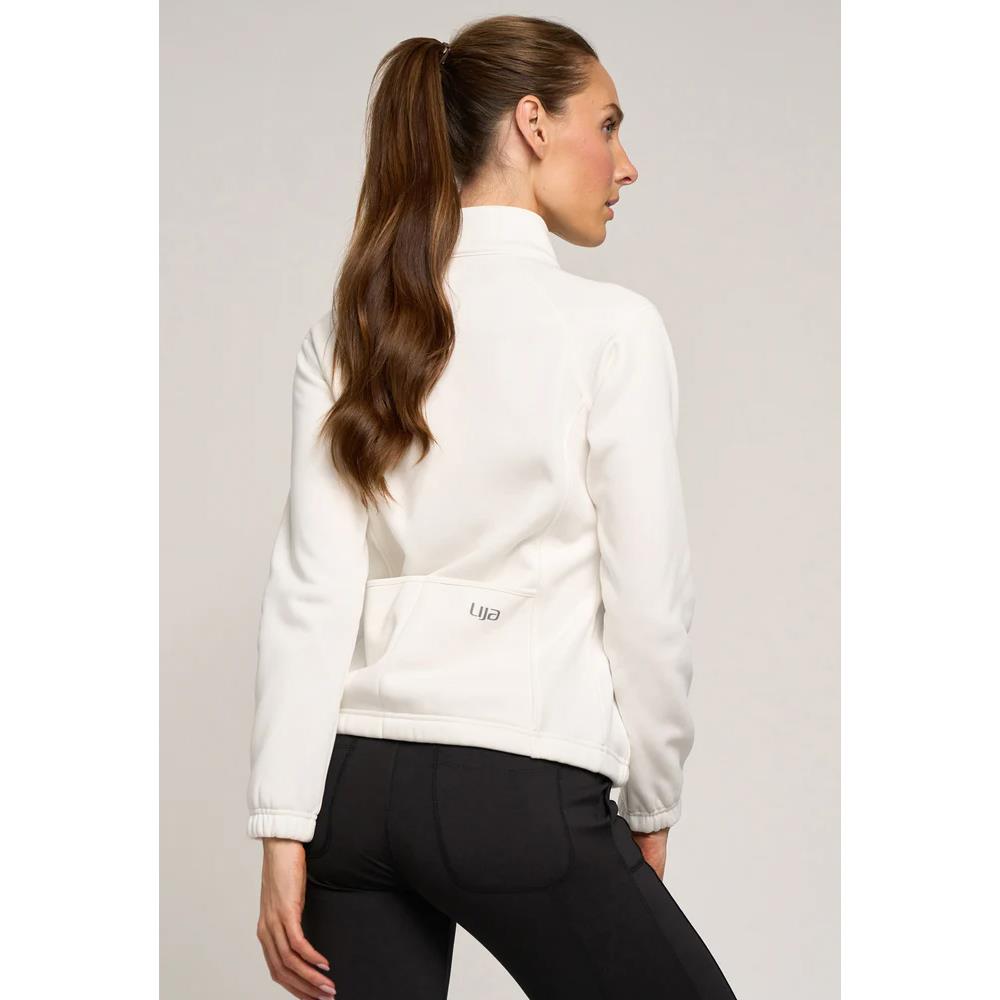 Lija Women's Nila Fleece Jacket - Soft Warm Winter Coat, Lightweight Outdoor Hoodie for Hiking, Running & Casual Wear (White)
