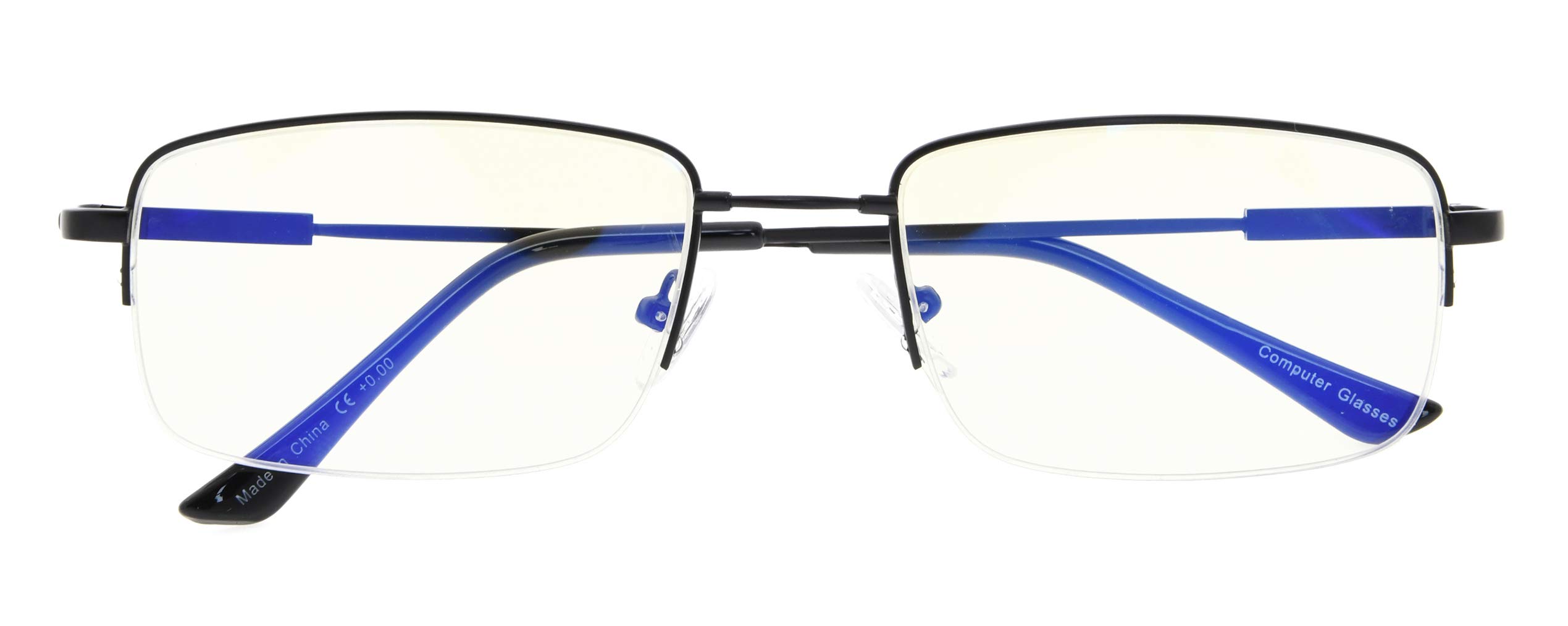 CessBlu Blue Light Blocking Glasses for Men - Flexible Titanium Frame Computer Glasses for Reading & Gaming - Reduce Eye Strain for Work, Study & Screen Time