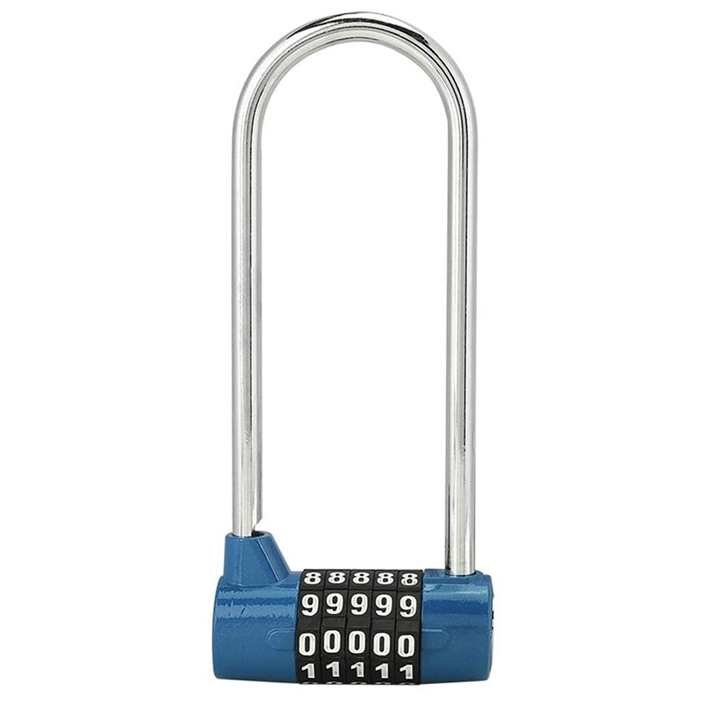 **IOLMNG 5-Digit Combination Lock - Zinc Alloy U-Shape Padlock with Extra Long Shackle for Cabinet, Locker, Gym, School & Storage (Blue)**    **Usage Scenarios:** Secure gym lockers, school cabinets, storage units, toolboxes, and travel luggage with this durable combination lock.