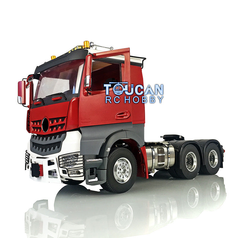 1/14 Scale LESU RC Metal 6x6 Chassis DIY Highline Tractor Truck Model with Painted Cabin, Roof Light, Motor, Servo & Toolbox - Perfect for RC Enthusiasts and Collectors, Great for Off-Road Racing and Display