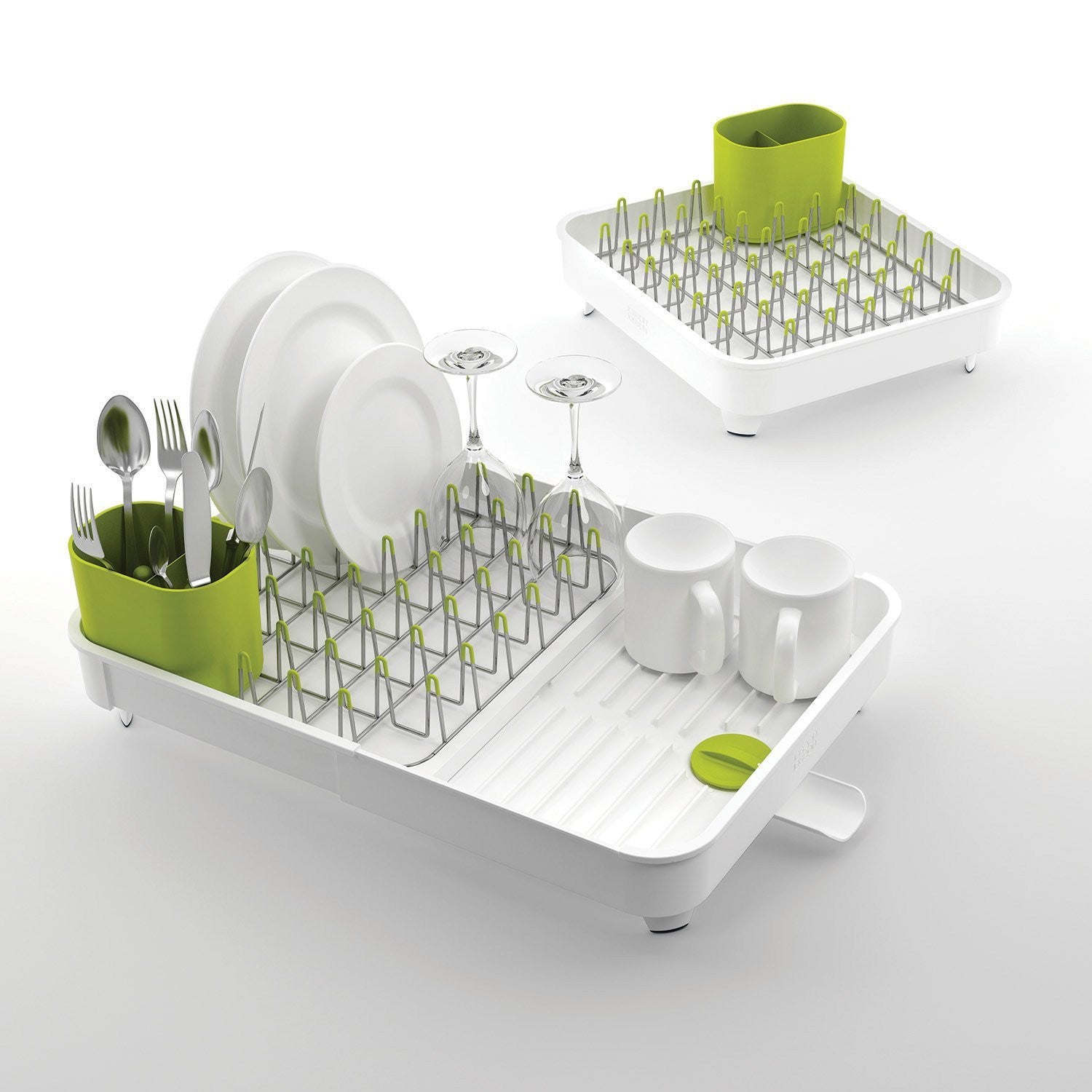 Stainless Steel Extendable Dish Rack - Adjustable Kitchen Counter Drying Rack for Plates, Bowls & Utensils - Space Saving Solution for Small Kitchens & Apartments - Perfect for Dishwashing, Drying & Organizing