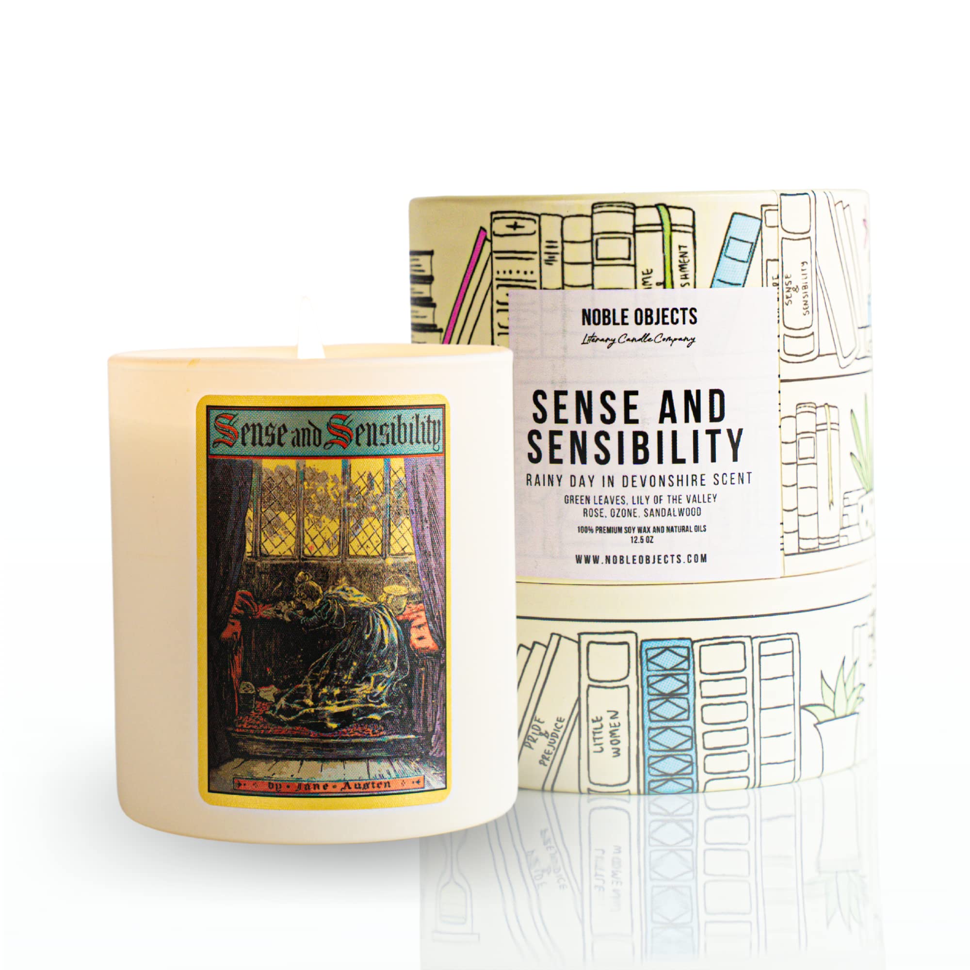 Premium Soy Wax Scented Candle - Book Lover's Gift with Sense & Sensibility Fragrance | Housewarming Present for New Home | Perfect for Reading Nooks, Book Clubs & Cozy Home Decor