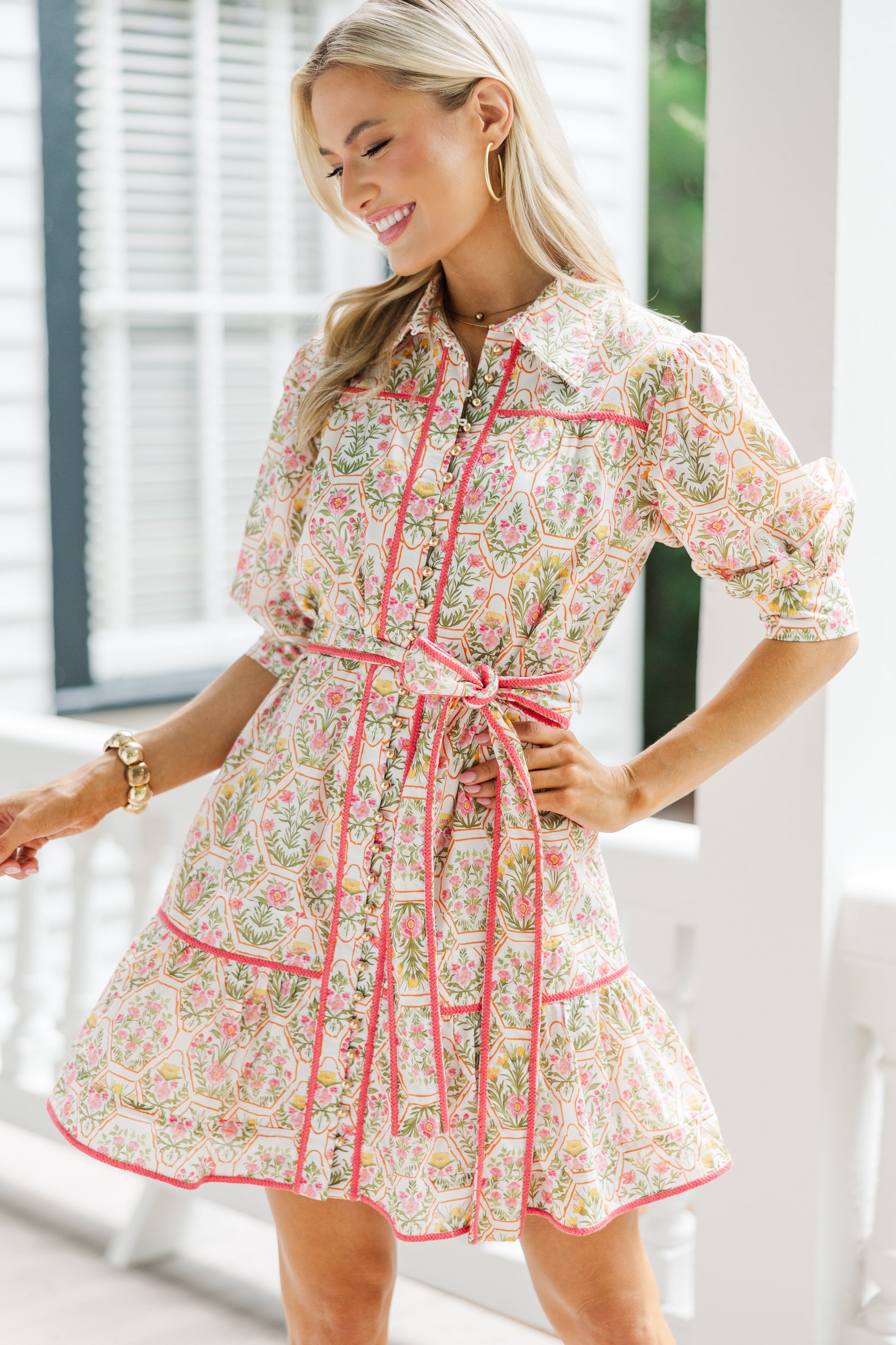 Gather Round Orange Floral Medallion Dress - Women's Boho Maxi Dress for Summer, Beach, Vacation & Special Occasions