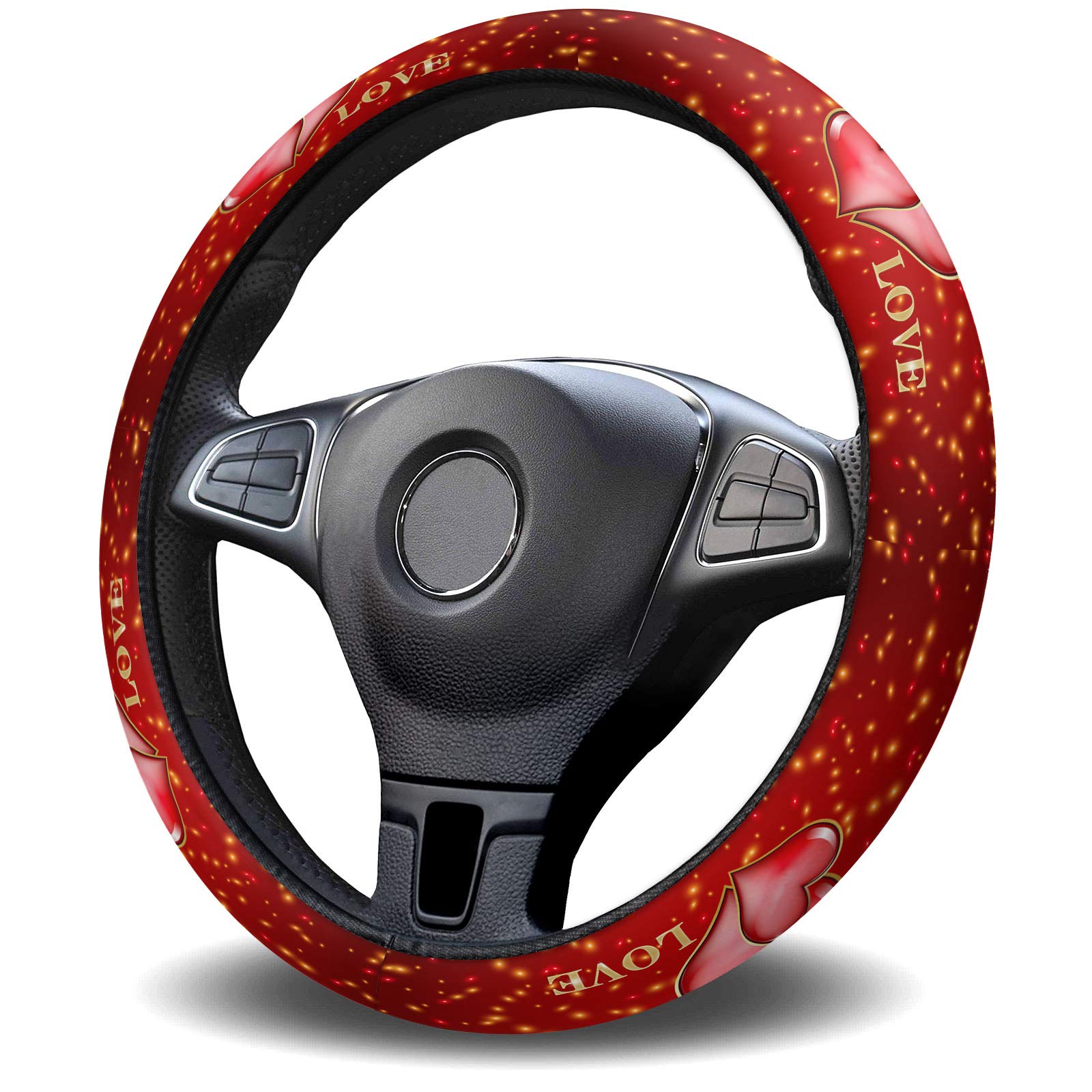 Valentine's Day Car Steering Wheel Cover - Anti-Slip Universal Fit 15