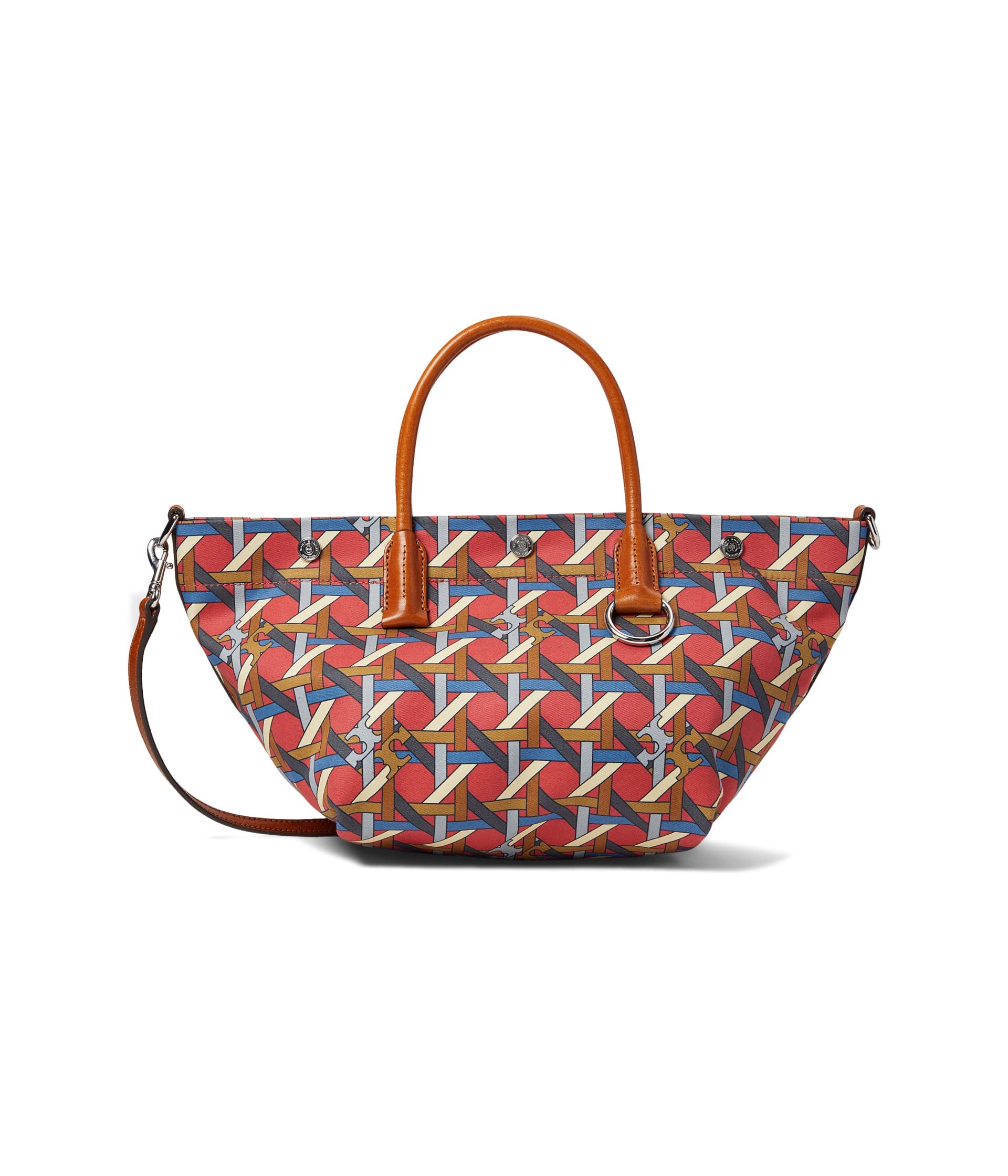 Tory Burch Small Canvas Basket Weave Tote Bag - Stylish & Durable Handbag for Women, Perfect for Work, Travel & Everyday Use