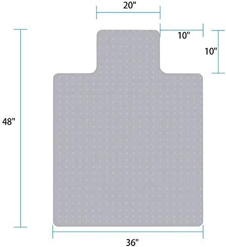 Thick Transparent Chair Mat for Low Pile Carpet - 36