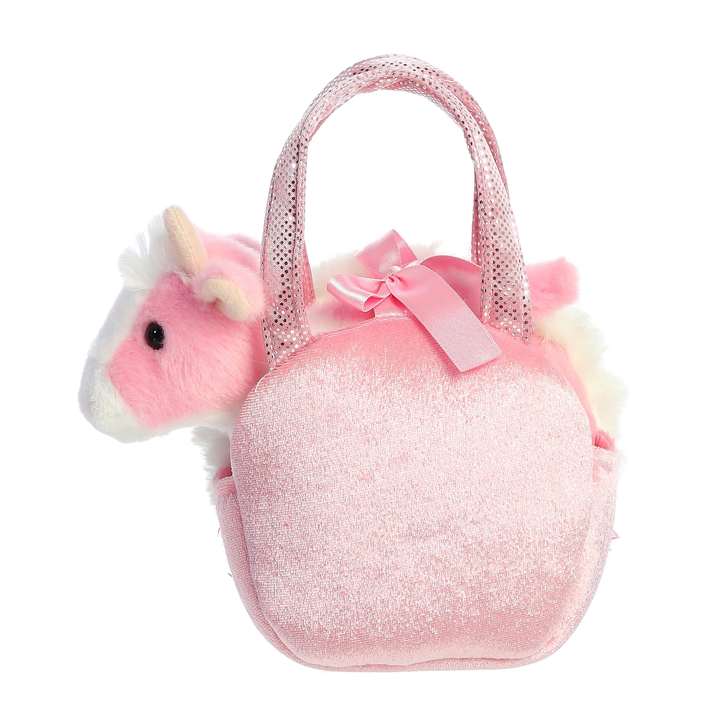 Aurora® Fashionable Rainbow Pink Stuffed Animal Plush Toy - 6 Inch Cute Soft Plushie for Girls, Kids, and Collectors - Perfect for Travel, Gifts, and Home Decor