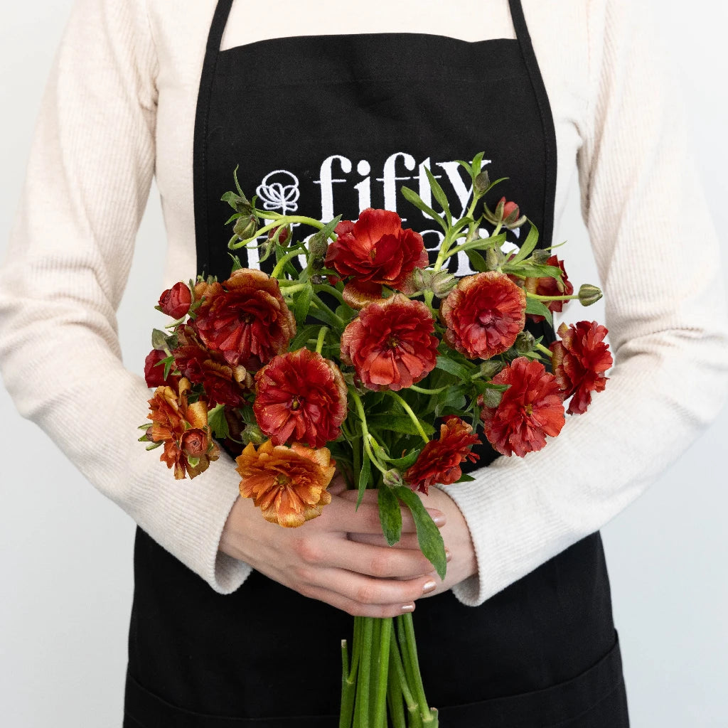 Brick Red Butterfly Ranunculus Flowers - Vibrant Artificial Floral Decor for Weddings, Home & Office Arrangements