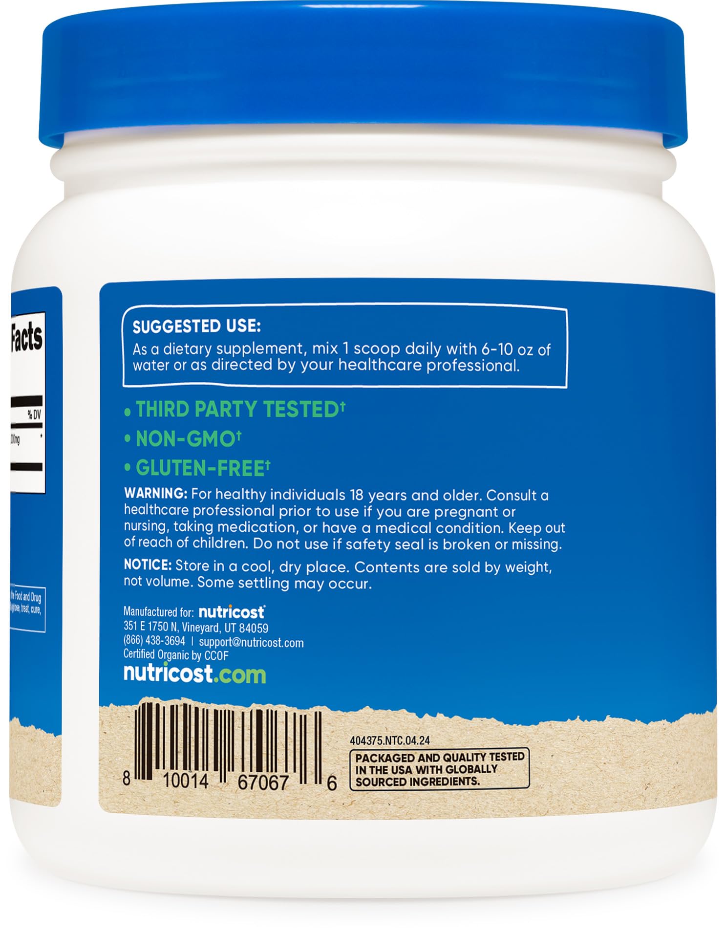 Nutricost Organic Astragalus Root Powder 1LB (454g) - Gluten Free, Non-GMO, Vegetarian, Pure & Natural Dietary Supplement - Boost Immunity & Energy - Perfect for Smoothies, Tea & Wellness Recipes