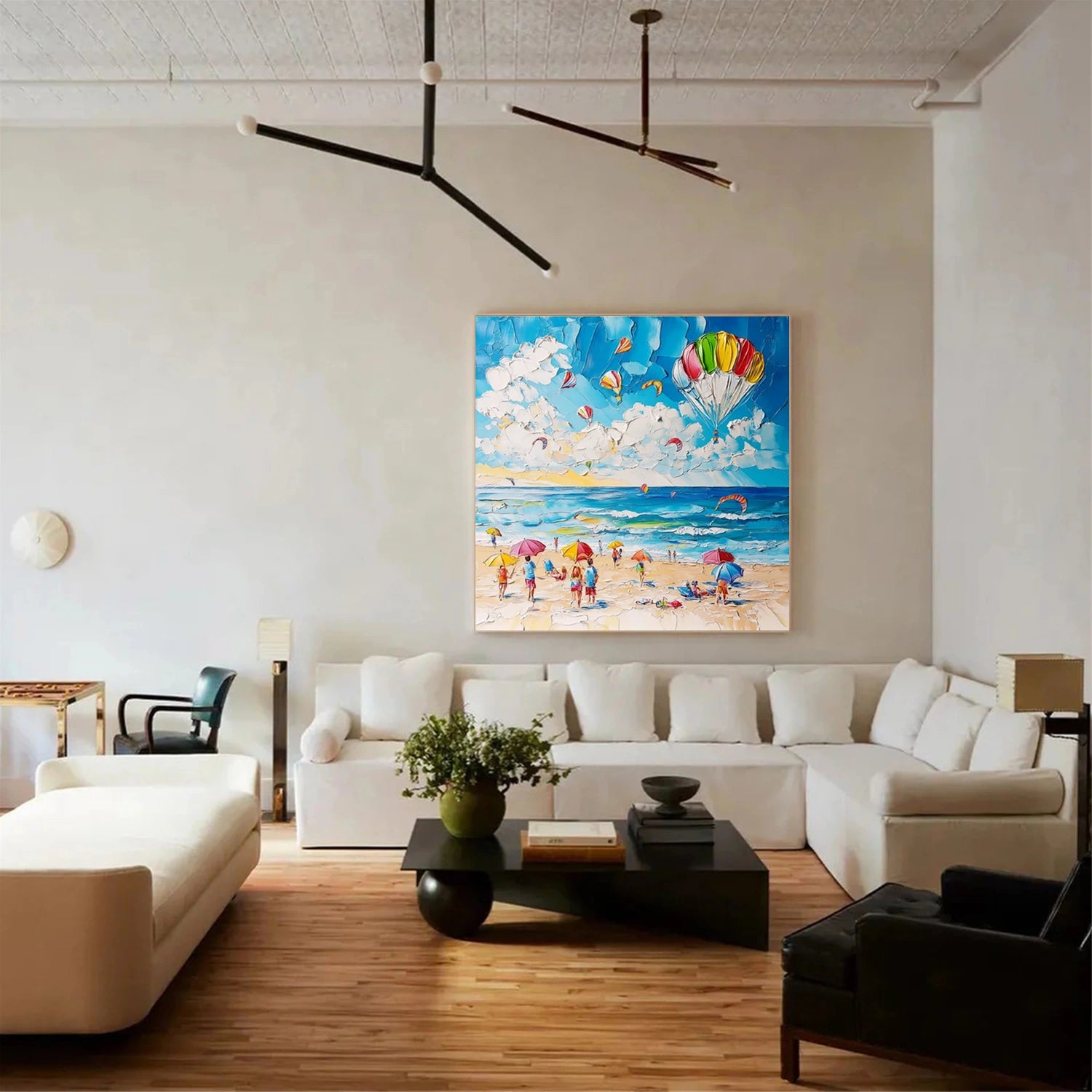 Seascape and Snowy Peak Landscape Painting #SP056 - Stunning Wall Art for Living Room, Bedroom & Office Decor