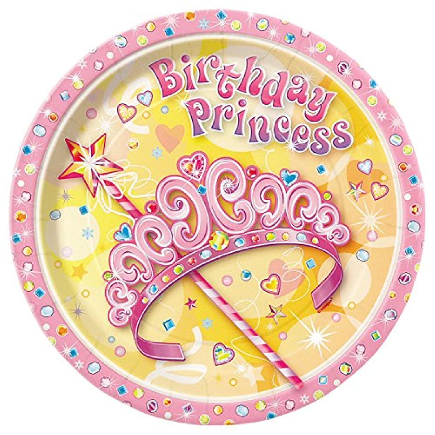 Pretty Princess Party Plates - 8 Pack Disposable Birthday Dinnerware for Girls, Princess Theme Party Supplies - Perfect for Birthday Celebrations, Baby Showers & Tea Parties