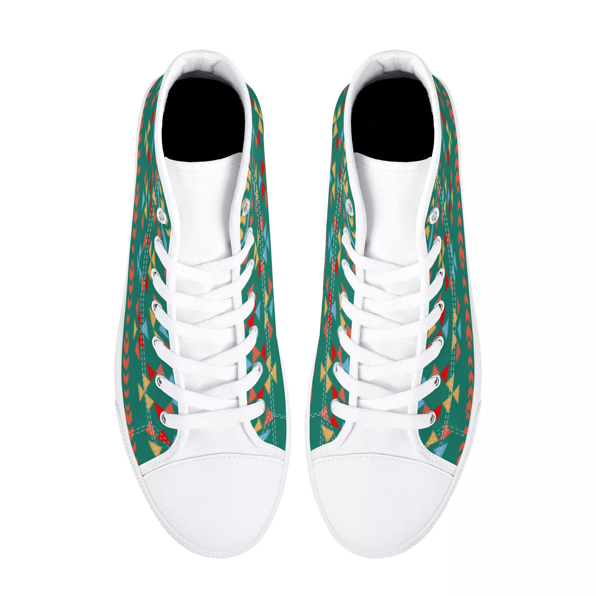 Women's High Top Canvas Shoes - Southwestern Print Sneakers for Casual Wear & Outdoor Activities | Fashionable & Comfortable Walking Shoes for Women