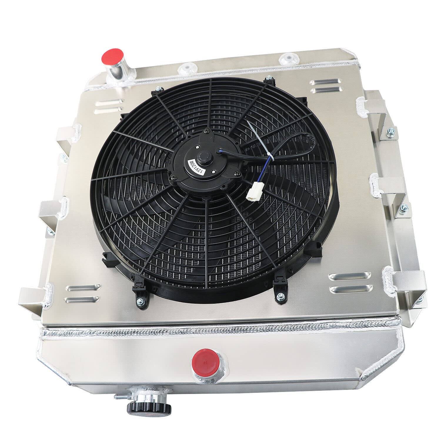 3 Row Aluminum Radiator & Shroud Fan for 1955-1959 Chevy Truck Pickup 3100 3200 3400 3500 3600 3700 3800 & Suburban Apache/GMC 100 150 - Perfect Cooling Upgrade for Classic Trucks & Restoration Projects