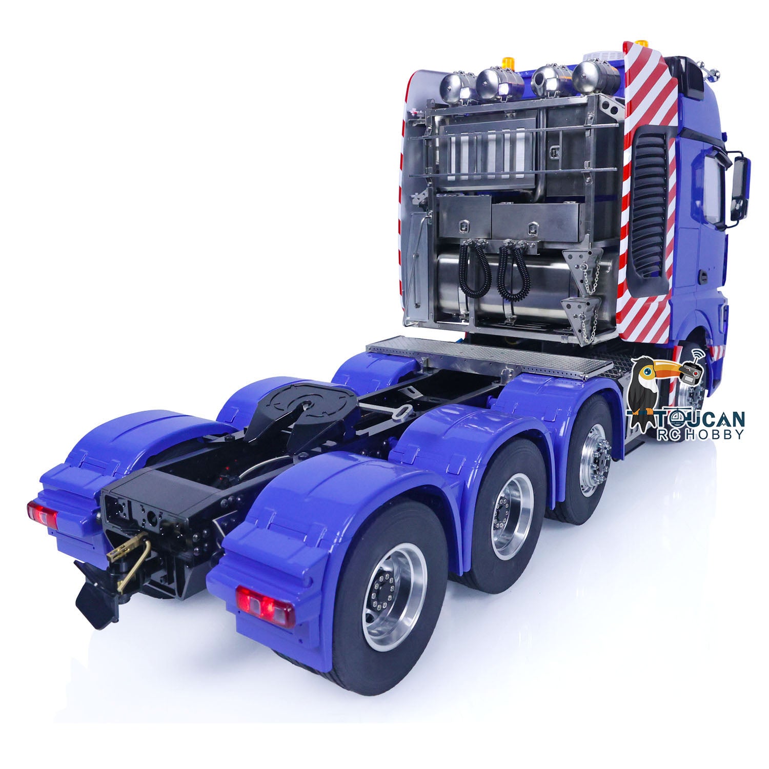 1/14 Scale LESU 8X8 RC Tractor Truck with 3-Speed Transmission - Remote Control Construction Vehicle Model with Equipment Rack & Decorative AC - Perfect for Construction Site Play, Off-Road Adventure & RC Hobby Enthusiasts