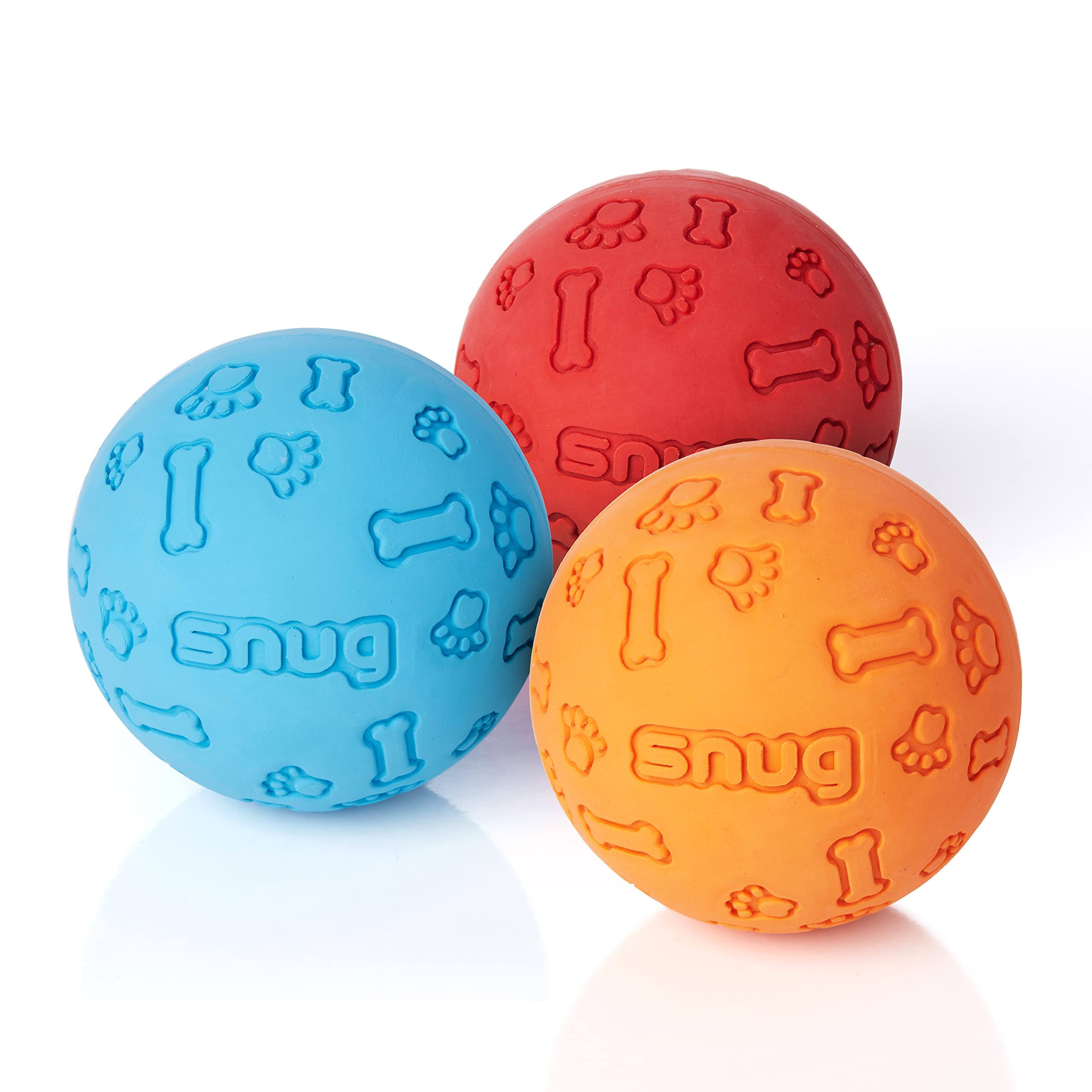 Durable Rubber Dog Balls for Small & Medium Dogs - Tennis Ball Size Chew Toys - Virtually Indestructible Pet Toy (3-Pack) - Perfect for Fetch, Training & Outdoor Play