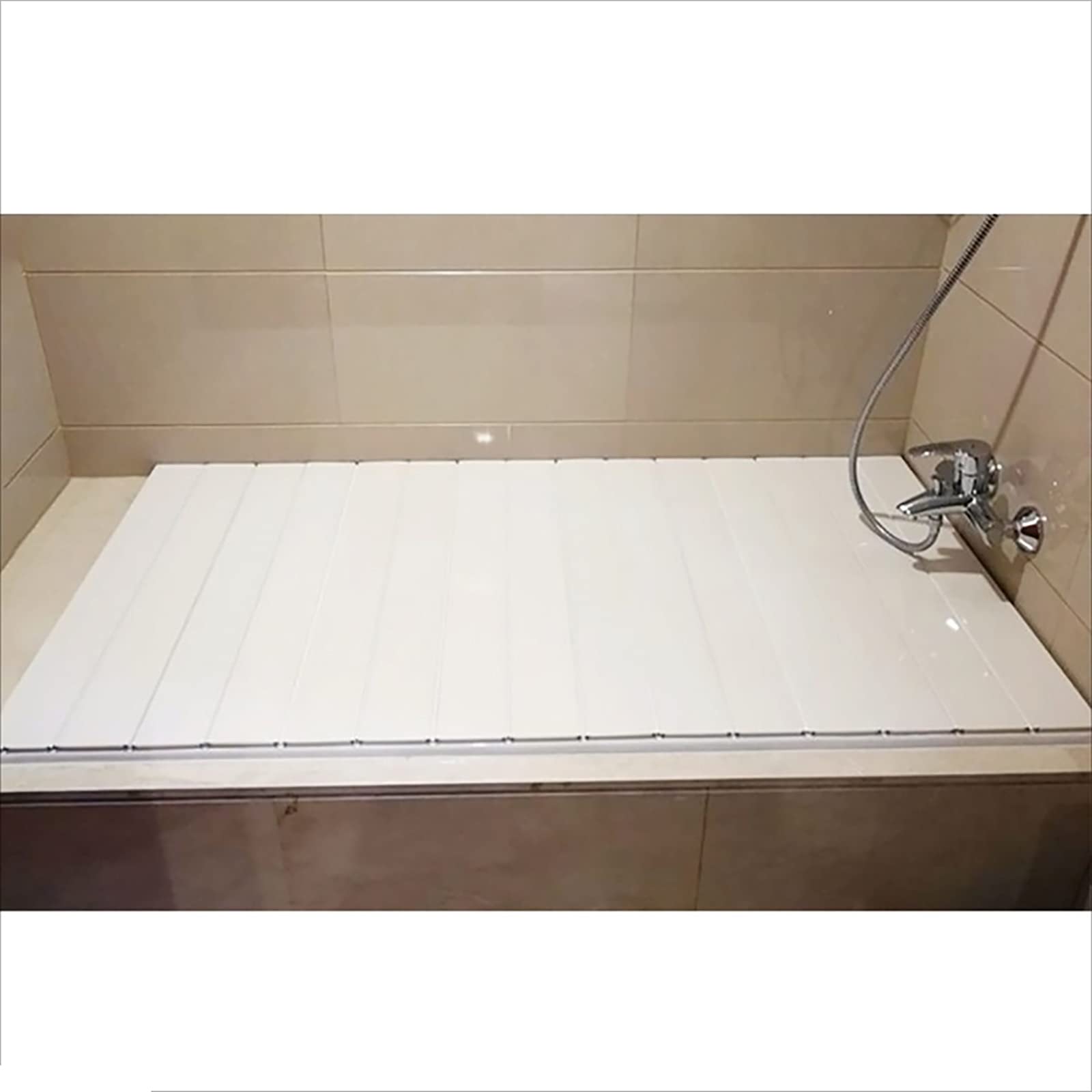 PVC Bathtub Cover - Anti-Dust Folding Bath Insulation Board - White (70/75/80 x 169 x 0.7cm) - Perfect for Bathroom Protection & Energy Saving - Ideal for Home, Apartment & Hotel Use