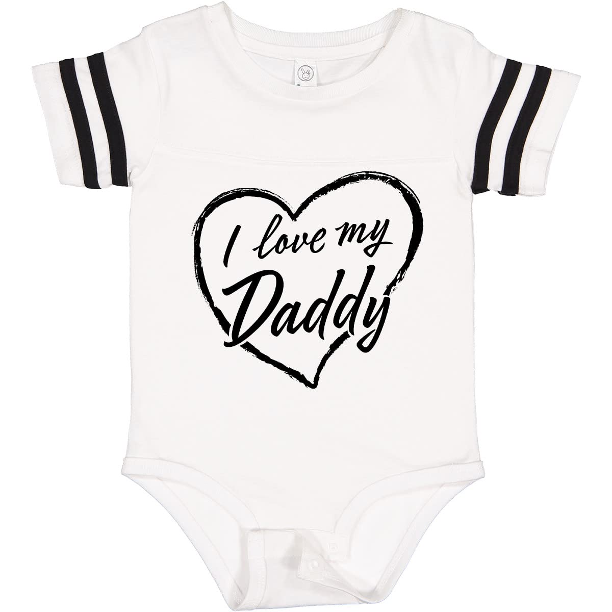 Inktastic I Love My Daddy Black Chalk Heart Baby Bodysuit - Cute Outfit for Father's Day, Family Photos & Newborn Gifts