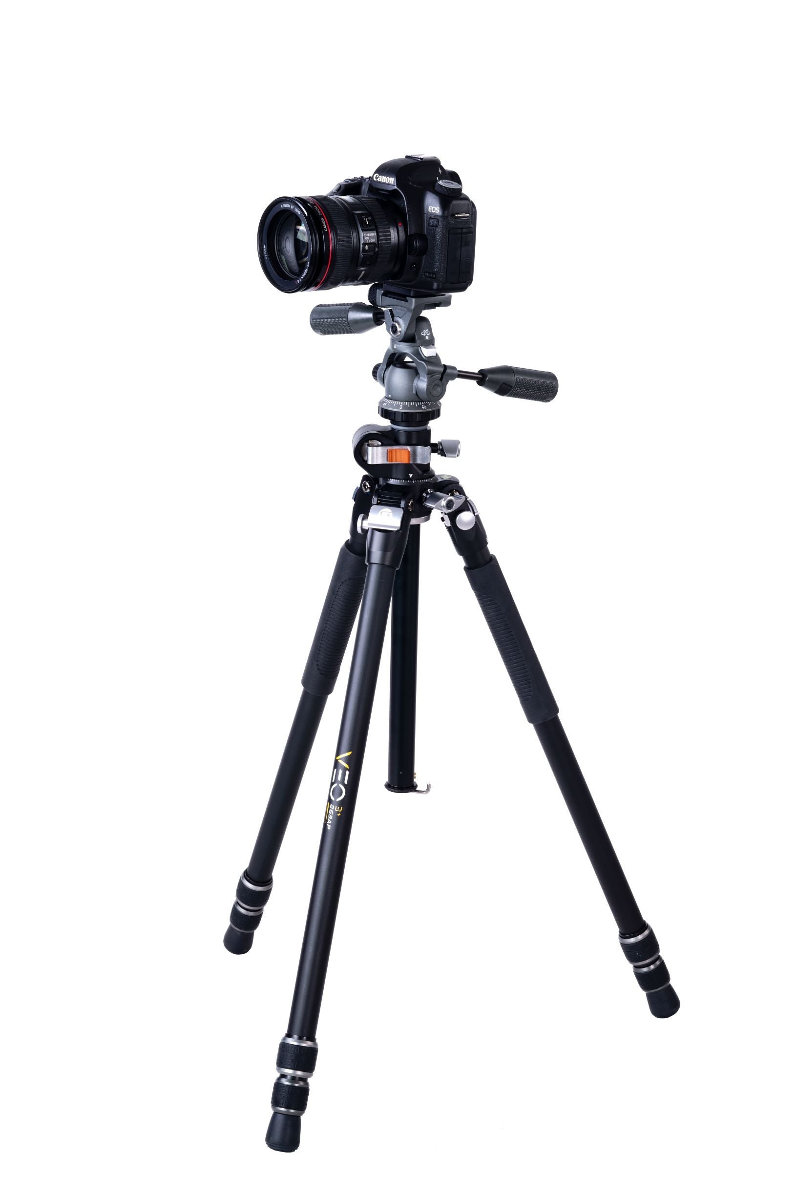 VEO 3+ 263AP Professional Aluminum Tripod with Smooth Panhead for Overhead Shooting - Perfect for Photography, Videography, Vlogging and Live Streaming