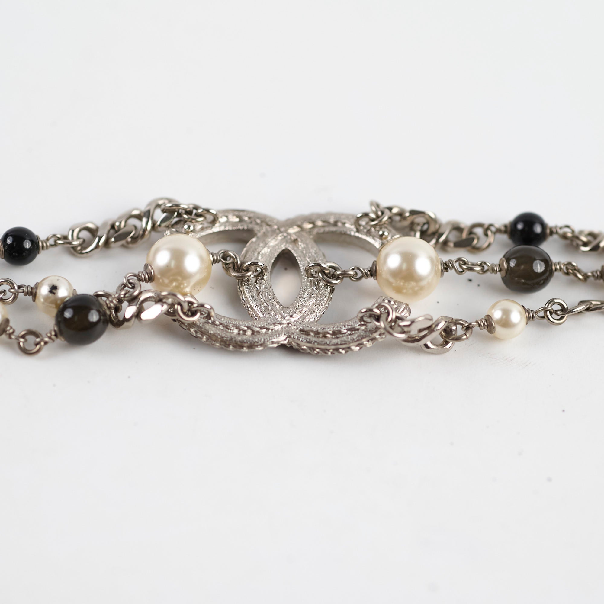 Chanel CC Logo Pearl Bracelet - Elegant Costume Jewelry for Women | Perfect for Parties, Weddings & Special Occasions