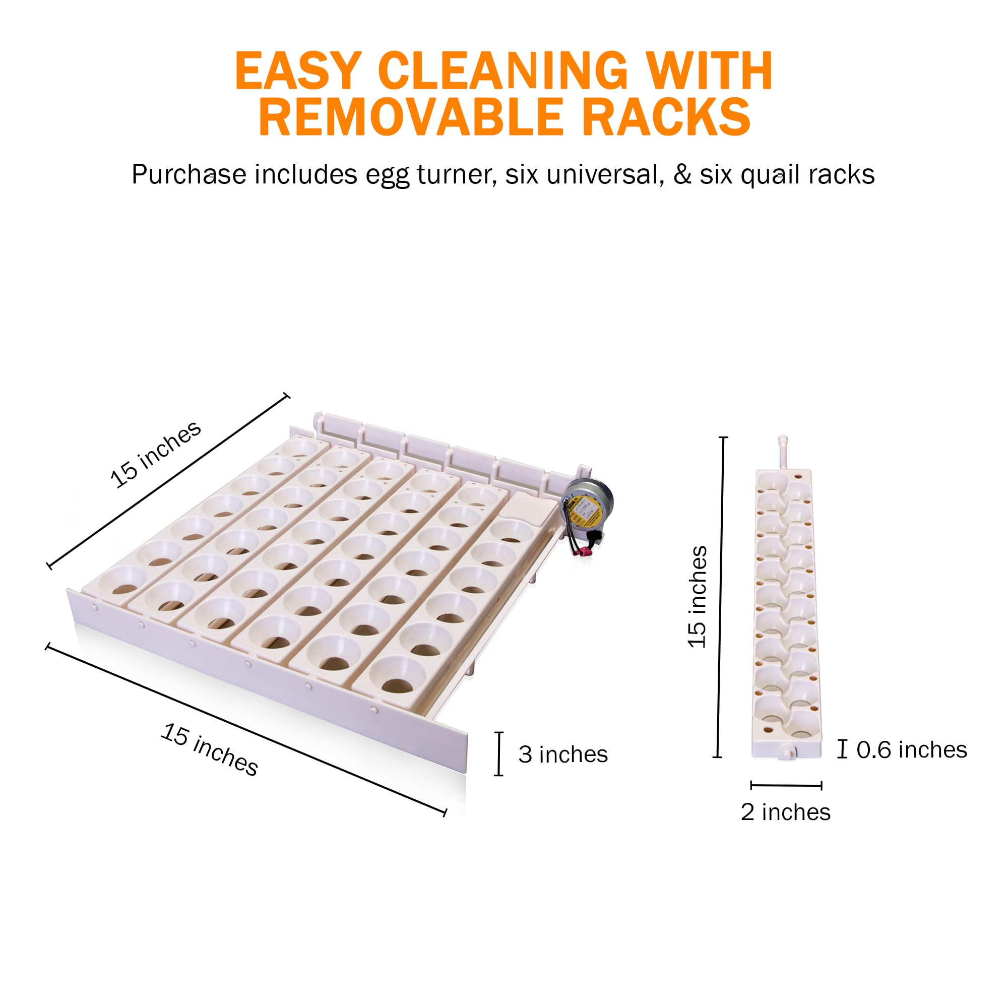 Little Giant Automatic Egg Turner 6300 with Quail Rails - Automatic Egg Rotator for Chicken, Duck & Quail Eggs - Perfect for Incubators & Poultry Farming
