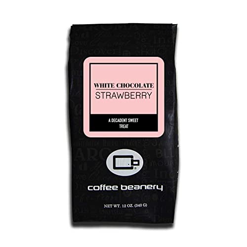 Premium White Chocolate Strawberry Flavored Coffee Beans | 12oz Medium Roast Specialty Coffee by Coffee Beanery | Perfect for Gifting, Office Brewing & Cozy Home Coffee Moments