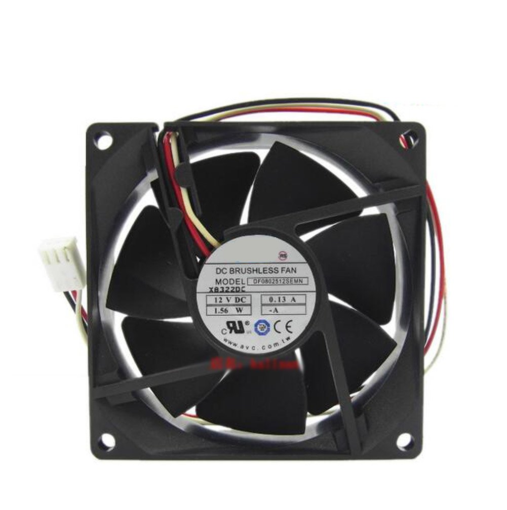 DF0802512SEMN 8025 12V 0.13A 3-Wire Silent Cooling Fan for PC Case - Perfect for Gaming Rigs, Servers & Home Office Computers