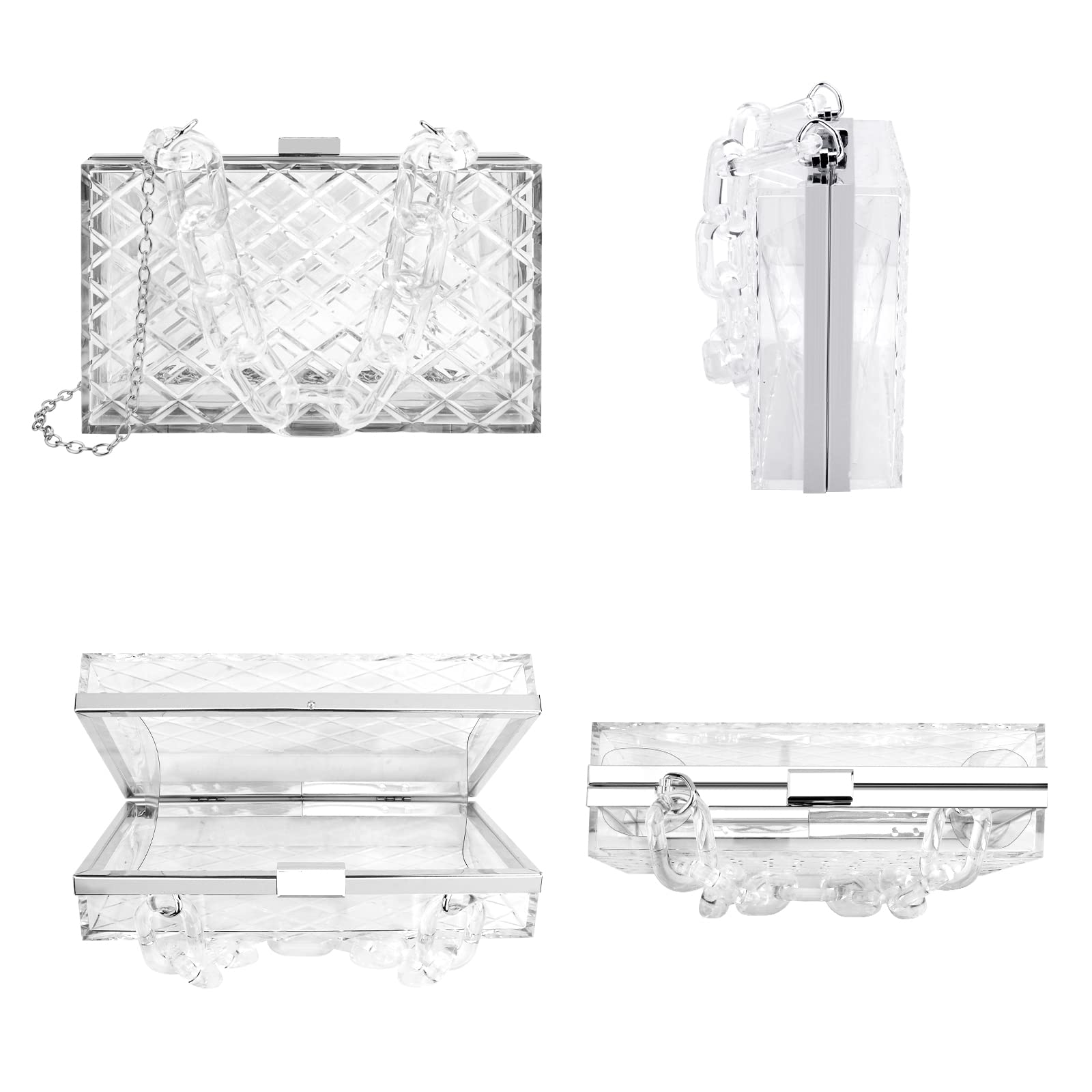 Acrylic Clear Purse for Women - Transparent Evening Clutch Bag with Crossbody Shoulder Strap | Perfect for Prom, Concerts, School & Special Occasions