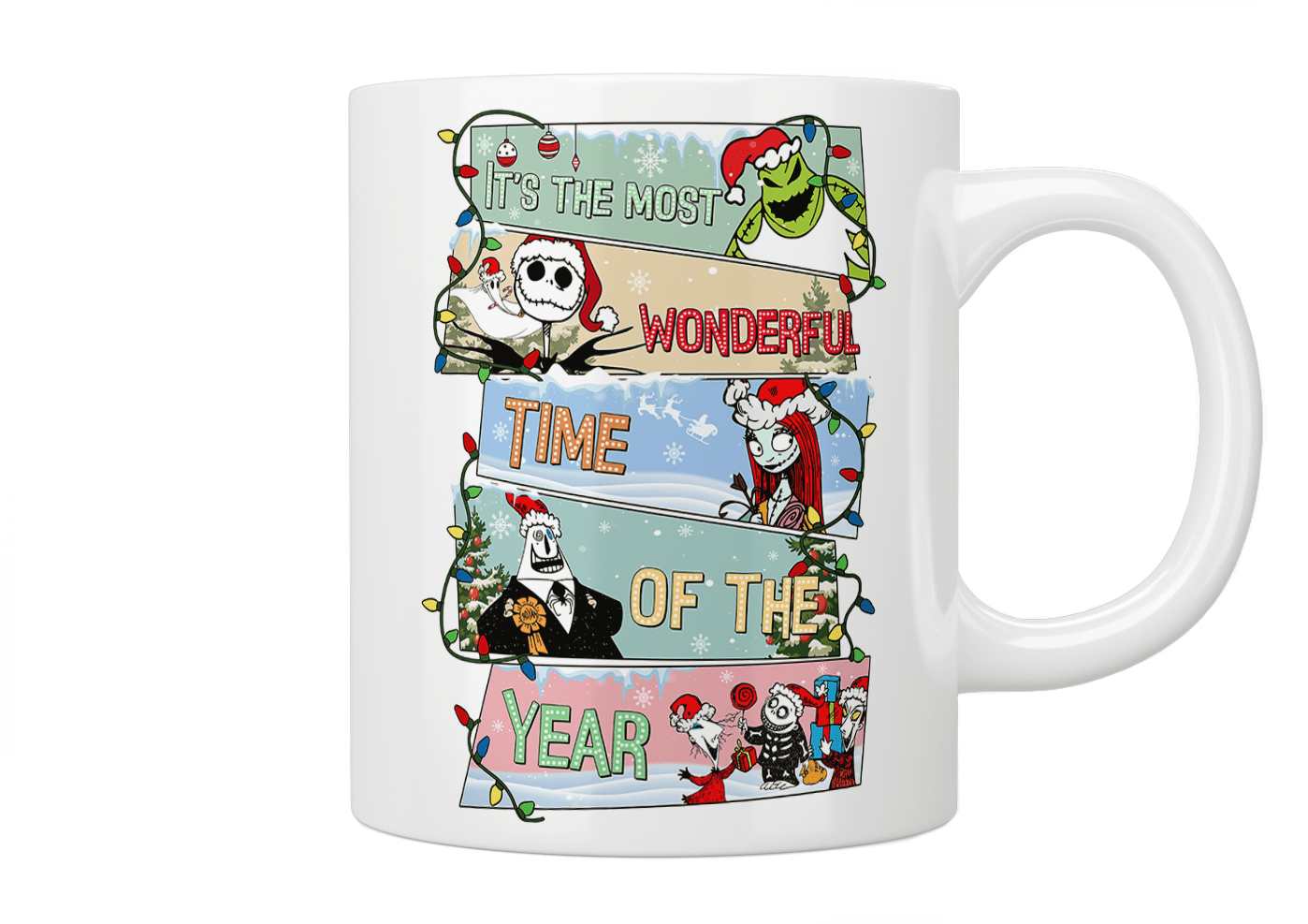 Nightmare Before Christmas Mug - 'It's The Most Wonderful Time of the Year' Themed Coffee Cup | Perfect for Halloween, Christmas Gifts & Disney Fans