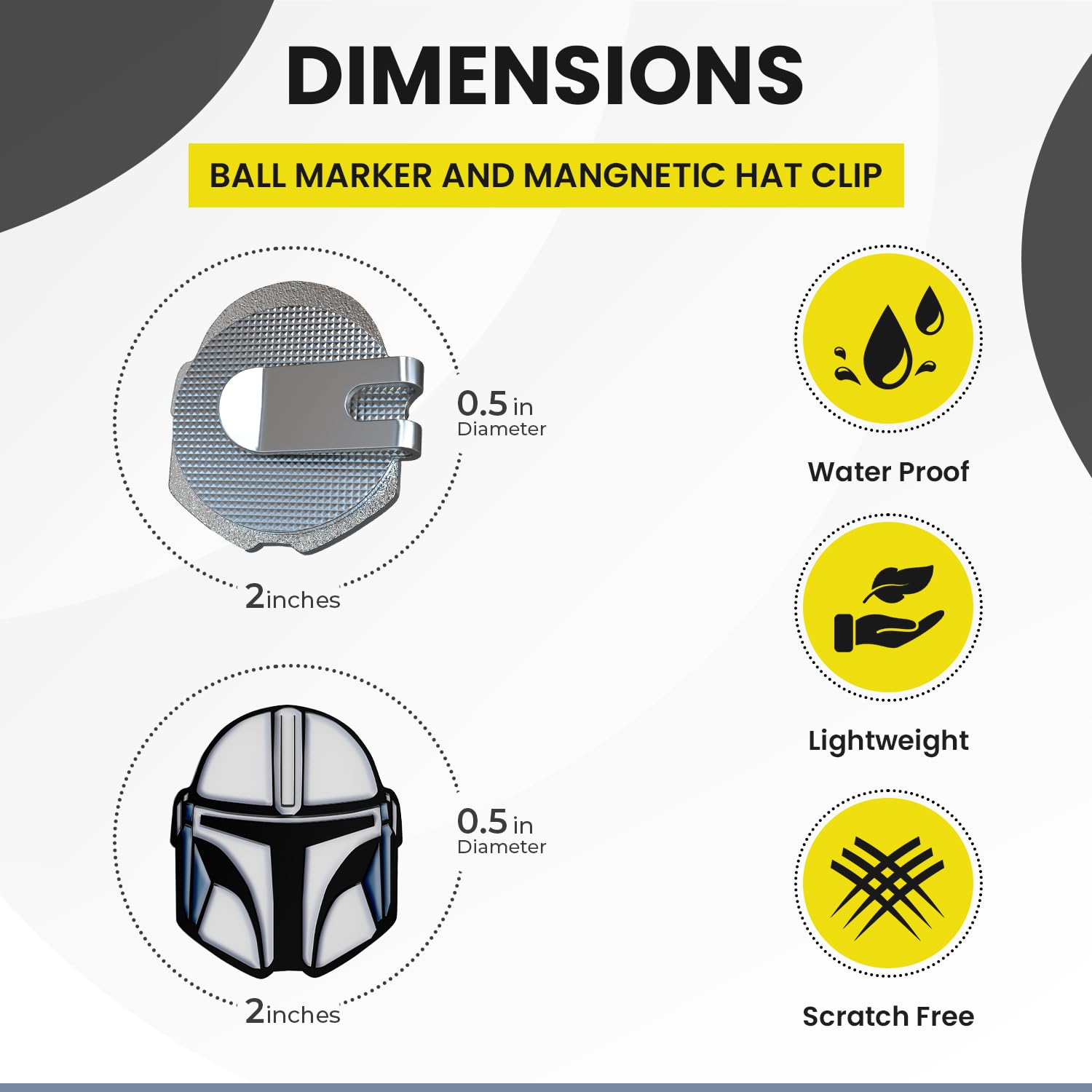 K9King Premium Magnetic Golf Ball Marker with Hat Clip - 1.25” x 2mm Enamel Golf Accessory - Perfect for Personalizing Your Game & Unique Golf Gifts - Ideal for Tournaments, Practice Rounds & Golf Enthusiasts