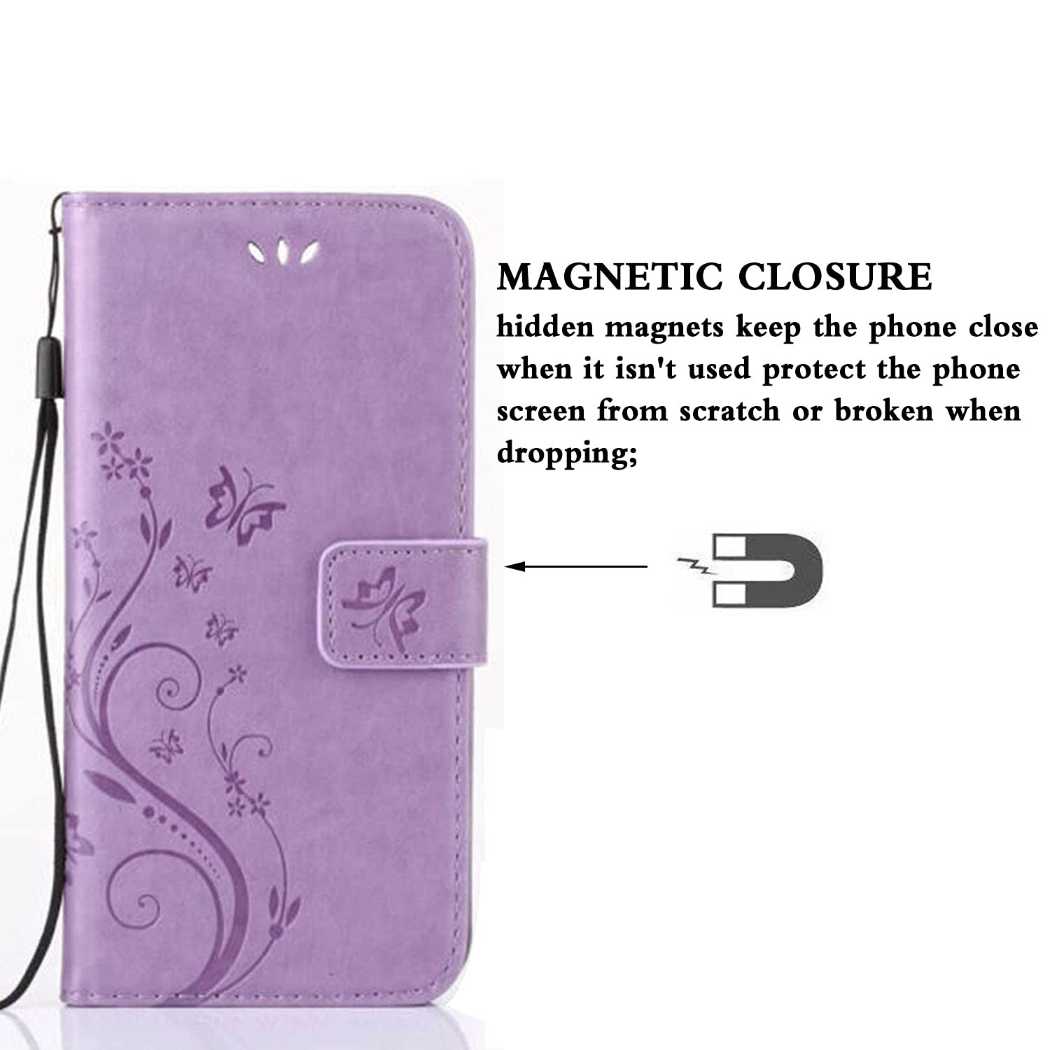 Premium Leather Wallet Case for iPhone SE (2020/2022) - Magnetic Flip Cover with Card Holder | Slim Protective Phone Case for Women & Men | Perfect for Work, Travel & Everyday Use (4.7 inch)
