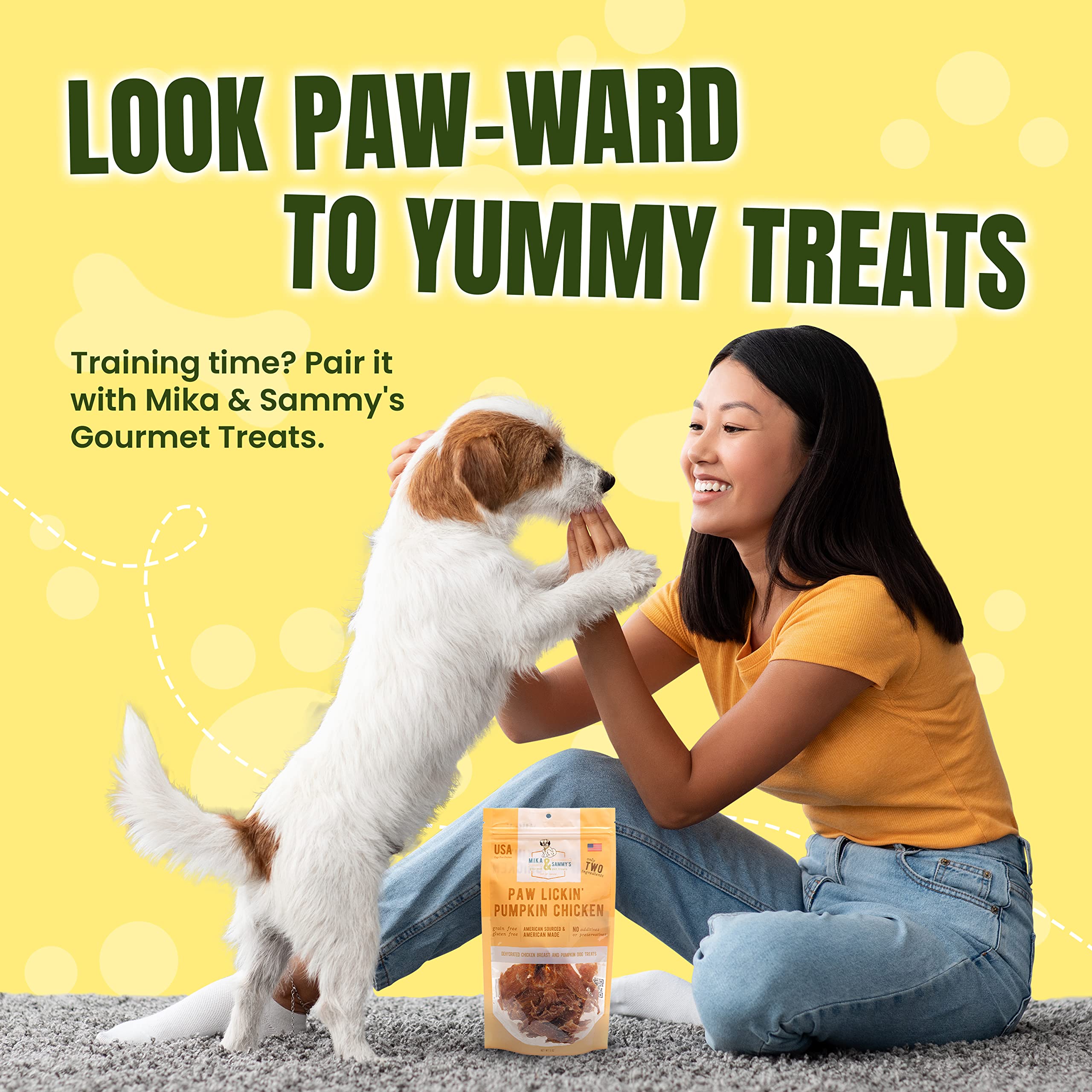 Premium Natural Chicken Jerky Dog Treats - Cage-Free, No Additives, Made in USA | Nutritious & Delicious Gourmet Snacks for Dogs - Perfect for Training, Rewards & Bonding (Mika & Sammy's Pumpkin Chicken, 5 oz)