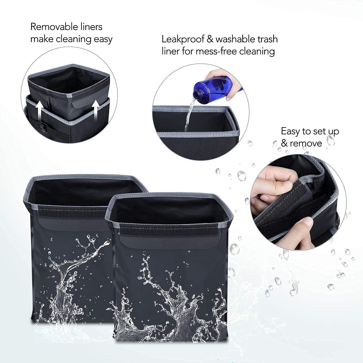Farasla Waterproof Trunk Organizer with Leakproof Cooler Bag & Car Trash Can - Car Storage Solution for Travel, Camping & Road Trips