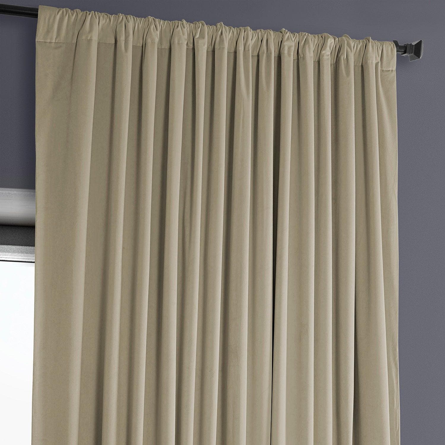 Light Beige Extra Wide Heritage Plush Velvet Blackout Curtains for Bedroom & Living Room - Soft Thermal Insulated Window Drapes for Light Control & Privacy