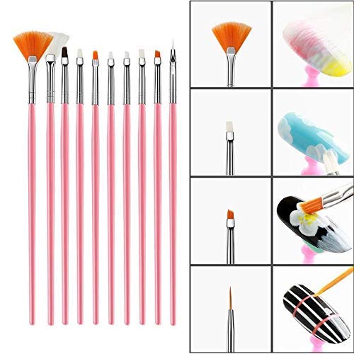 Shidara 15Pcs Nail Art Brush Kit - Professional Nail Painting & Dotting Pen Set for Acrylic, Gel & Nail Art Designs | Perfect for Salon, Home Manicure & DIY Nail Art