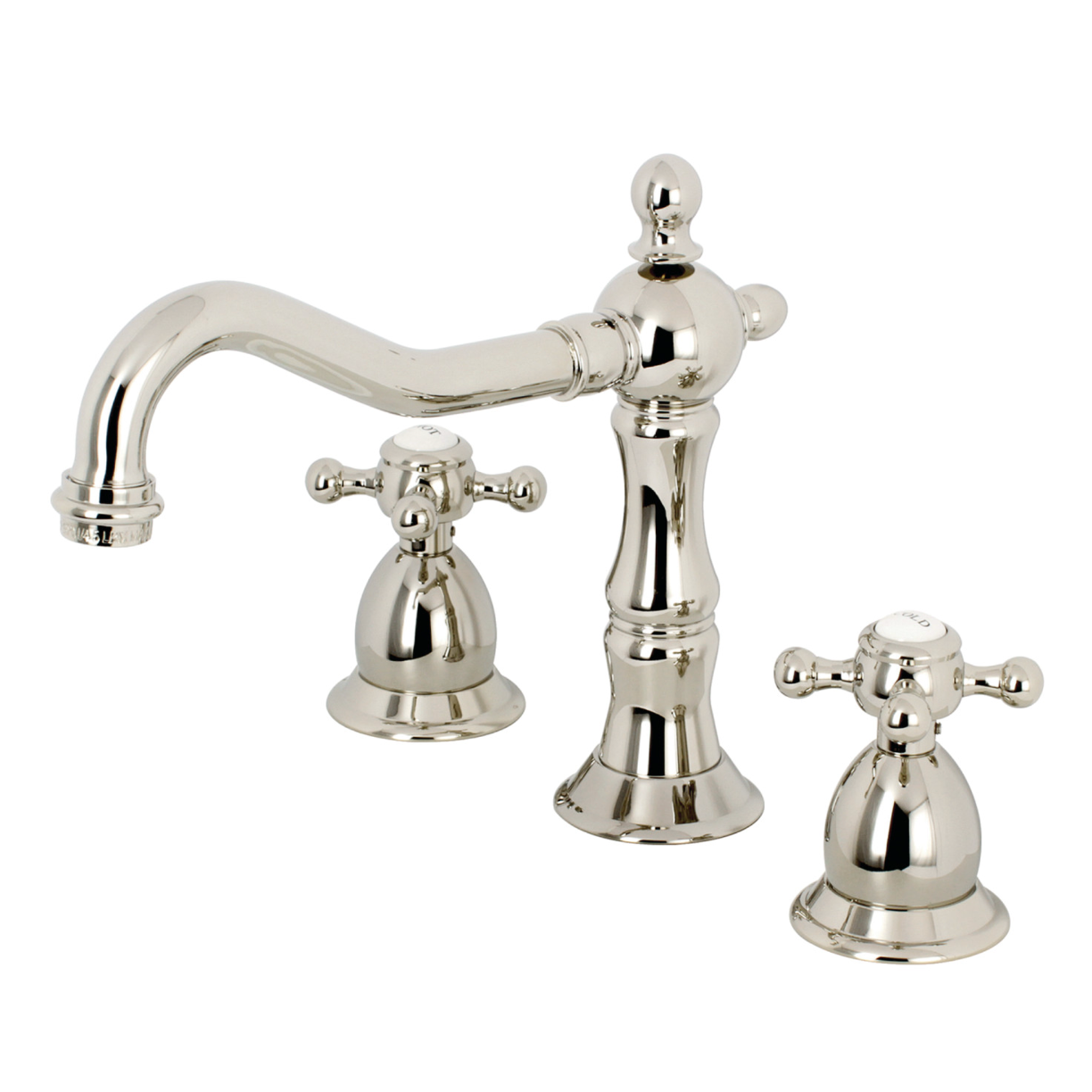 Heritage Deck Mounted Widespread Bathroom Faucet with Cross Spoke Handles - Vintage Style 8