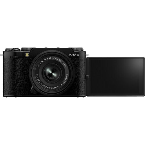 FUJIFILM X-M5 Mirrorless Digital Camera with XC 15-45mm f/3.5-5.6 OIS Lens Kit (Black) - Compact & Lightweight for Travel, Vlogging & Street Photography