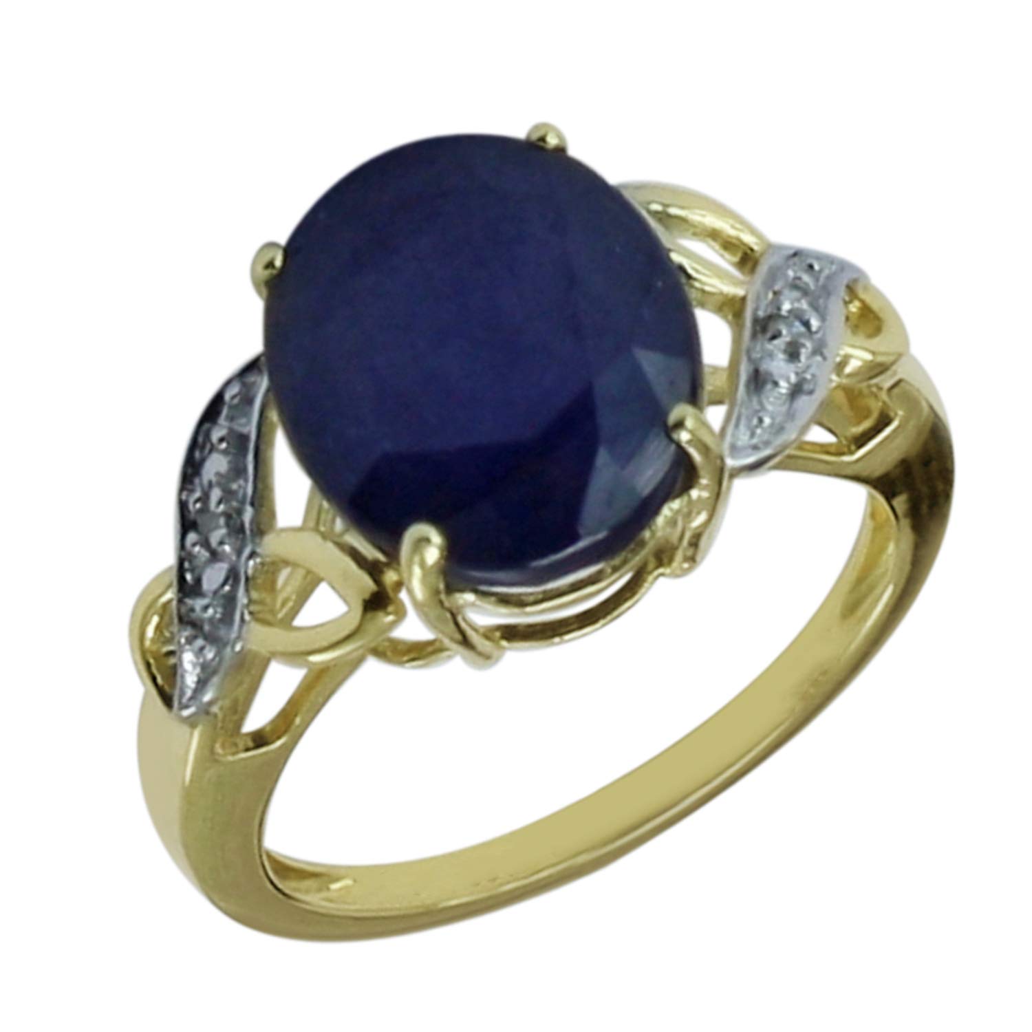 Natural Blue Sapphire September Birthstone Ring for Women - 925 Sterling Silver Yellow Gold Plated, Elegant Birthday Gift Jewelry | Perfect for Anniversaries, Engagements & Special Occasions