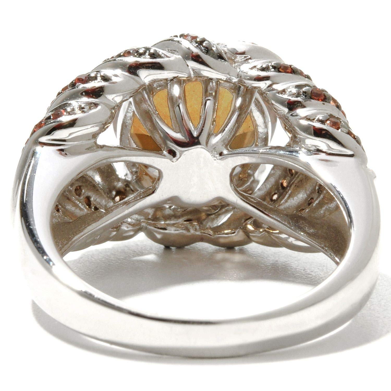 5.28 Carat Sterling Silver Chocolate Topaz Cocktail Ring - Elegant 10mm Round Gemstone Jewelry for Women, Perfect for Parties, Weddings & Evening Events