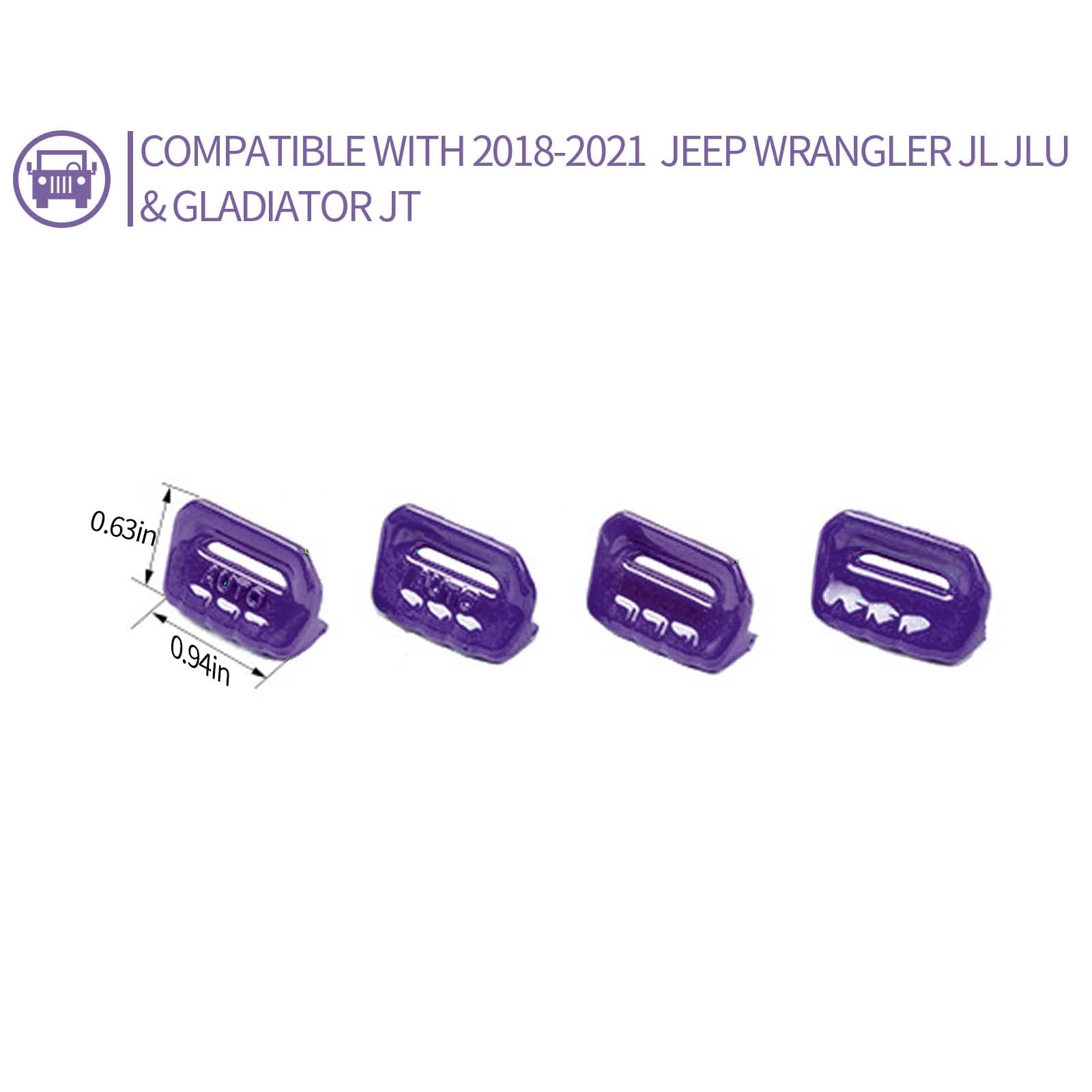 Jeep Wrangler JL JLU & Gladiator JT Window Switch Button Cover Trim (2018-2025) - Purple Interior Accessories for Enhanced Protection & Style | Perfect for Off-Roading & Daily Driving