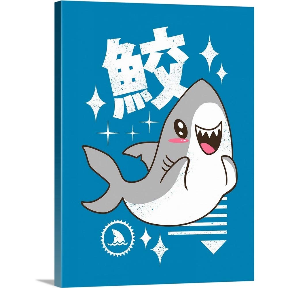 Kawaii Shark Canvas Wall Art Print by Vincent Trinidad - 36