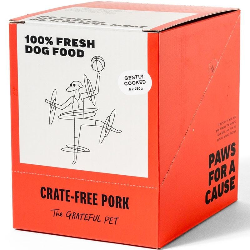The Grateful Pet Gently Cooked Crate-Free Pork Frozen Dog Food 2kg - Premium Natural Nutrition for Small & Large Dogs - Perfect for Mealtime, Training Treats & Senior Dogs